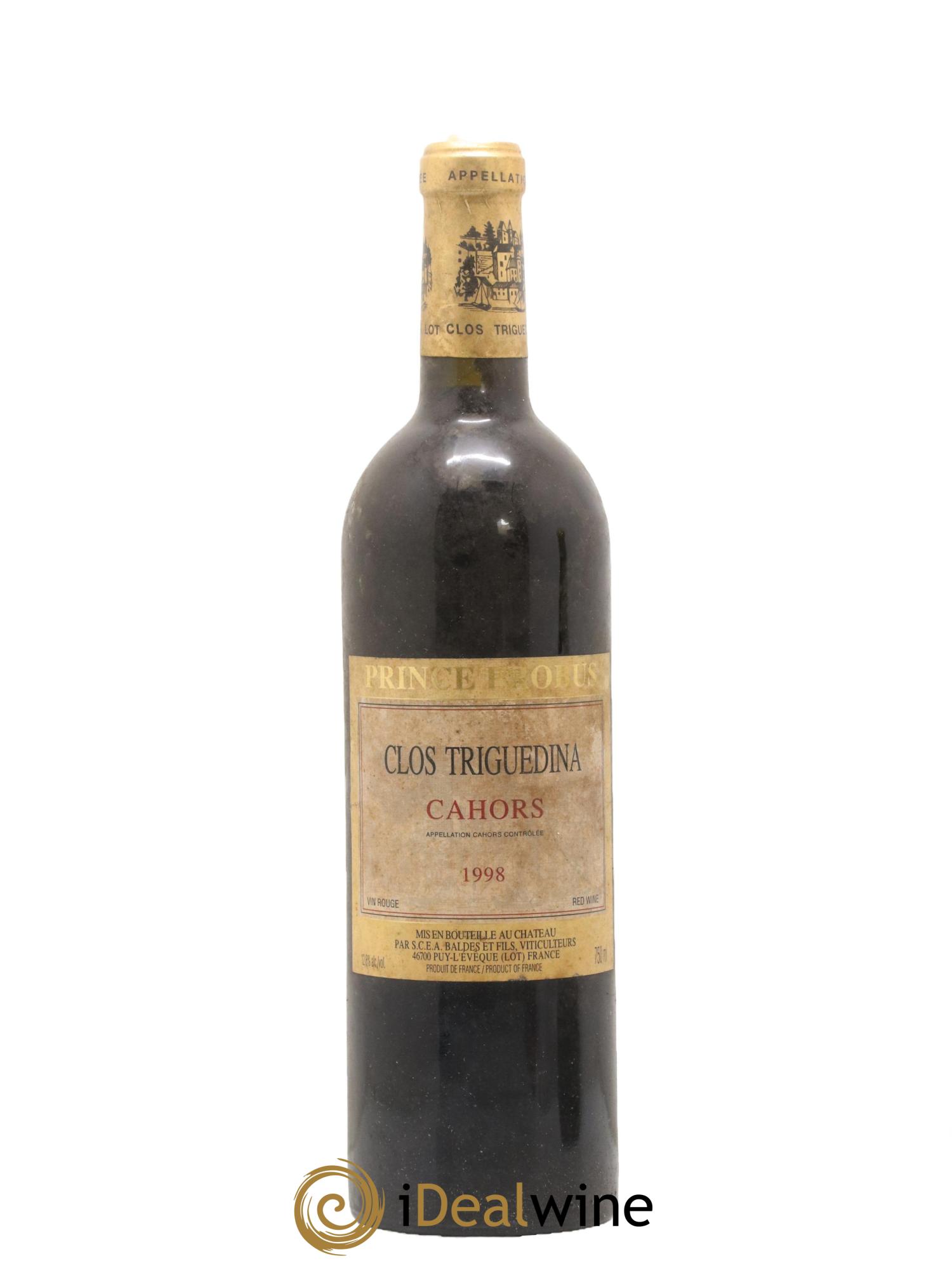 Cahors Clos Triguedina Probus Jean-Luc Baldès 1998 - Lot de 1 bouteille - 0