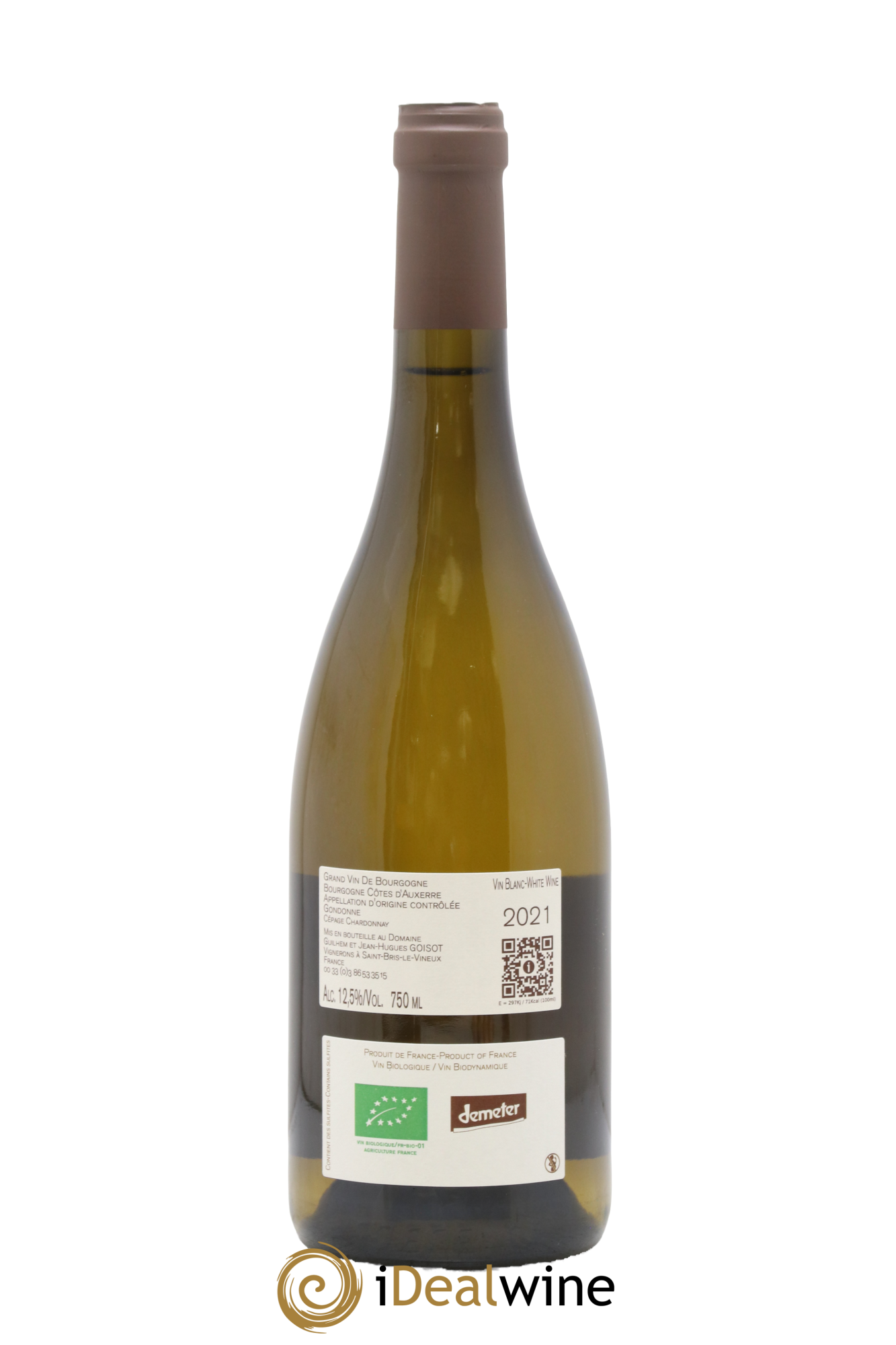 Bourgogne Côtes d'Auxerre Gondonne Goisot 2021 - Lot de 1 bouteille - 1