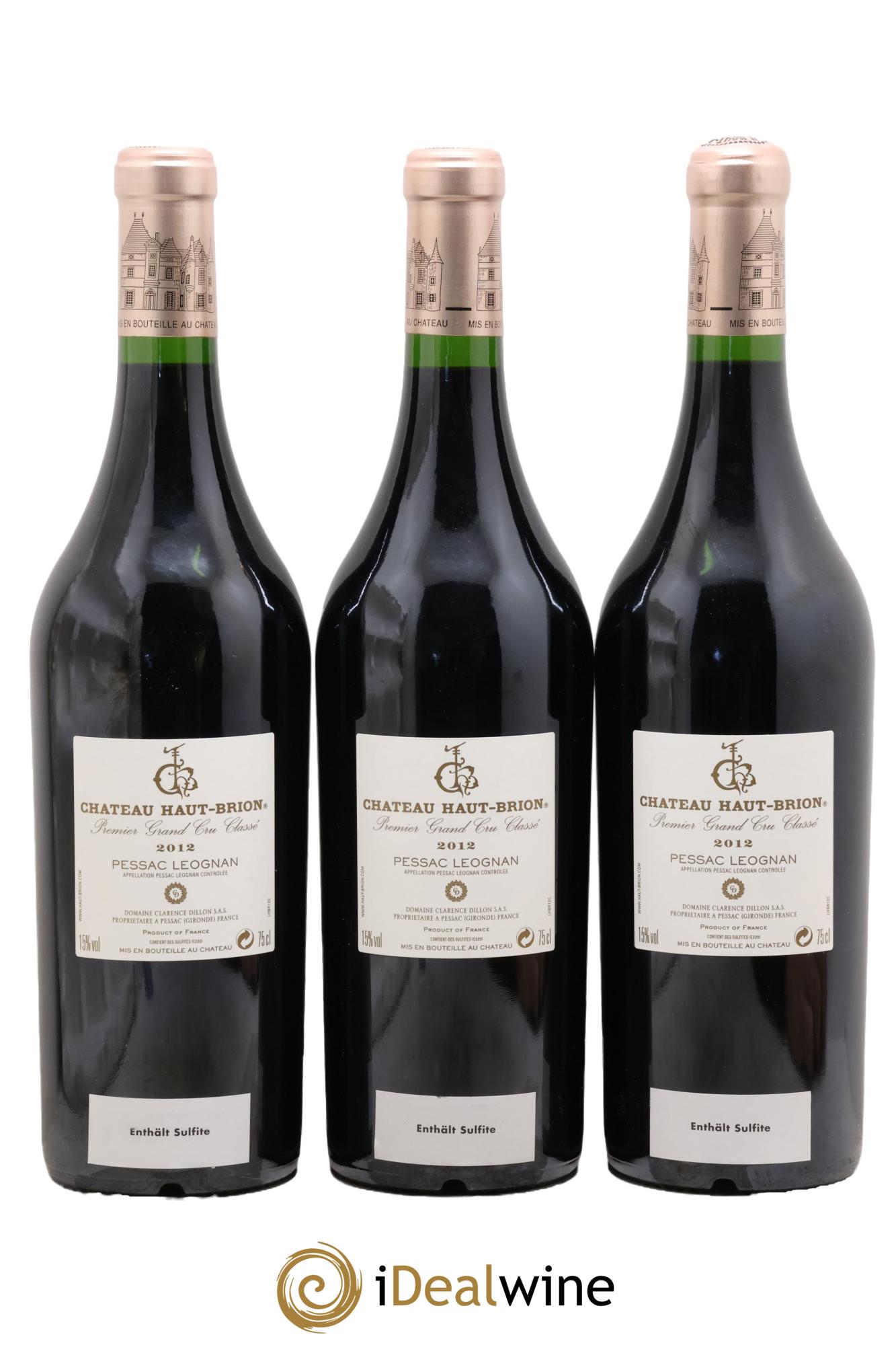 Château Haut Brion 1er Grand Cru Classé 2012 - Lot de 3 bouteilles - 1