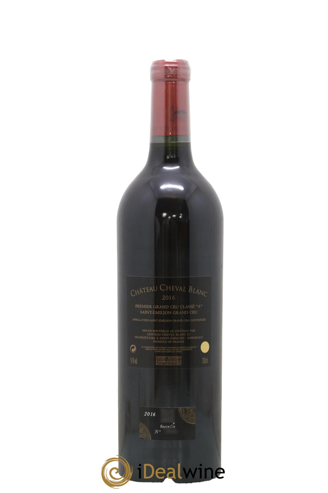 Château Cheval Blanc 1er Grand Cru Classé A 2016 - Lot of 1 bottle - 2
