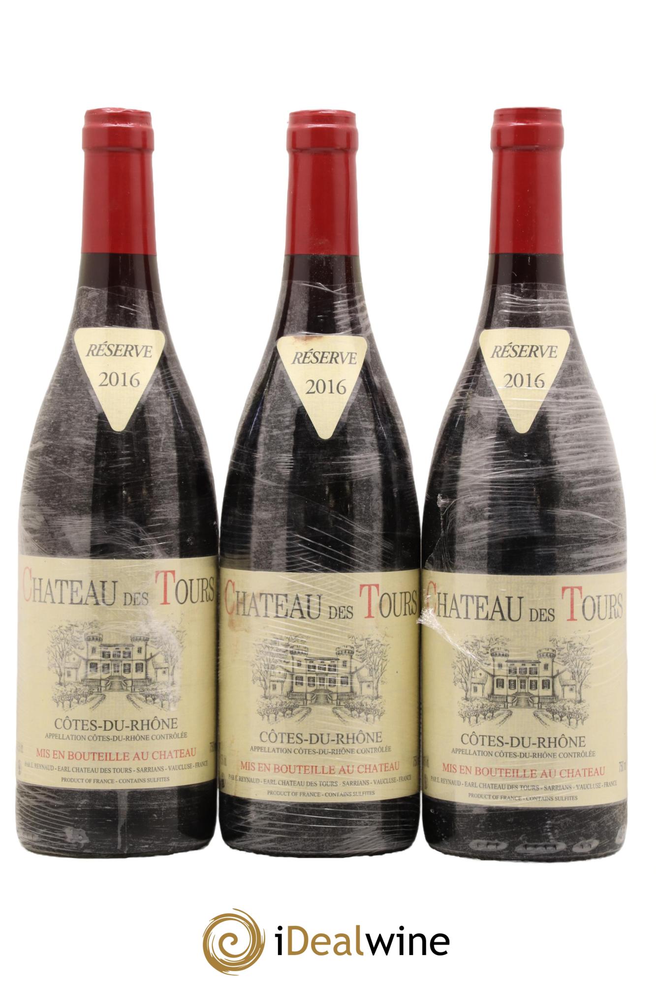 Côtes-du-Rhône Château des Tours Emmanuel Reynaud 2016 - Lot de 3 bouteilles - 0