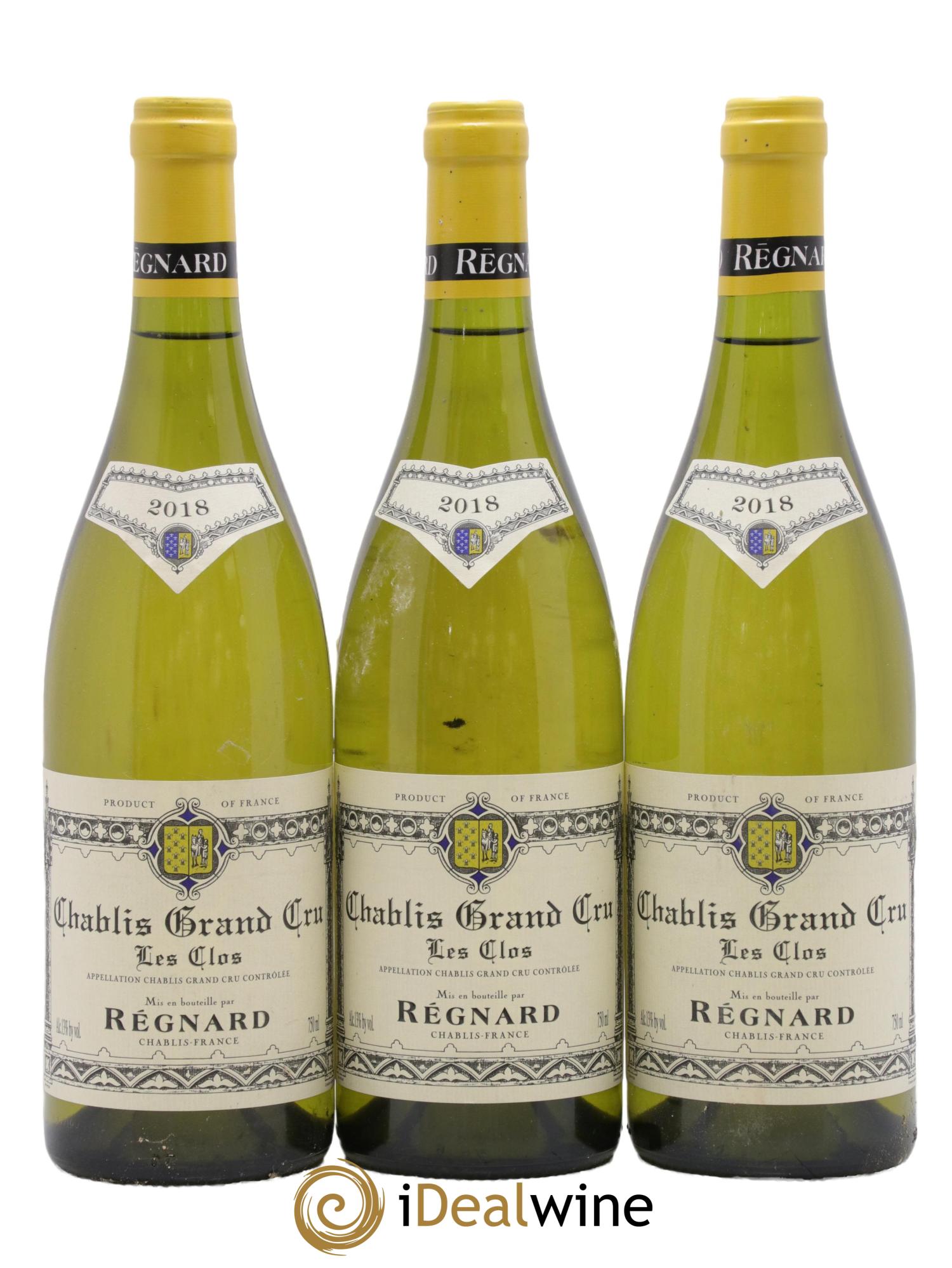 Chablis Grand Cru Les Clos Maison Regnard 2018 - Lot of 3 bottles - 0