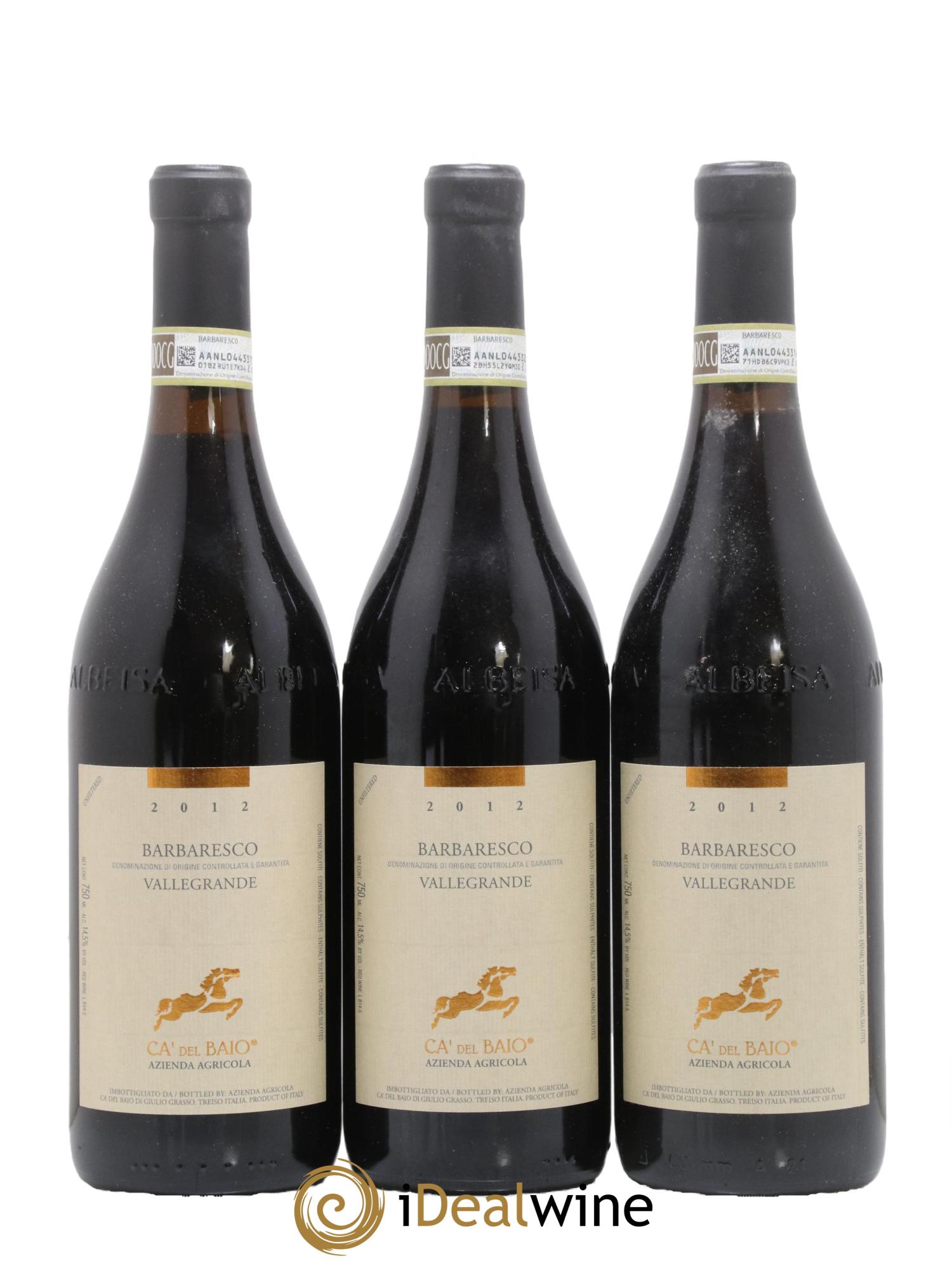 Barbaresco DOCG Vallegrande Ca' del Baio 2012 - Lot de 3 bouteilles - 0