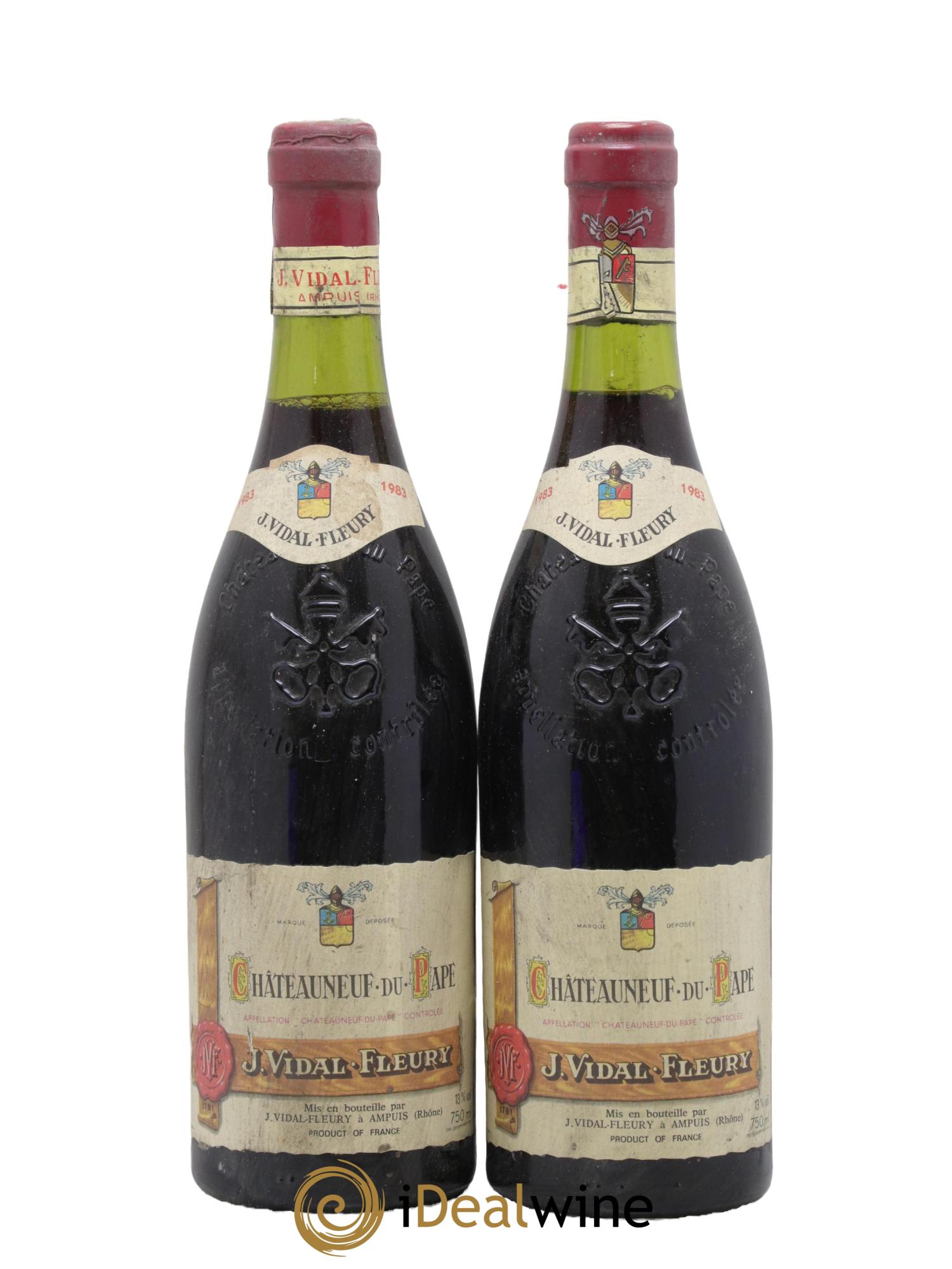 Châteauneuf-du-Pape J. Vidal Fleury 1983 - Posten von 2 Flaschen - 0
