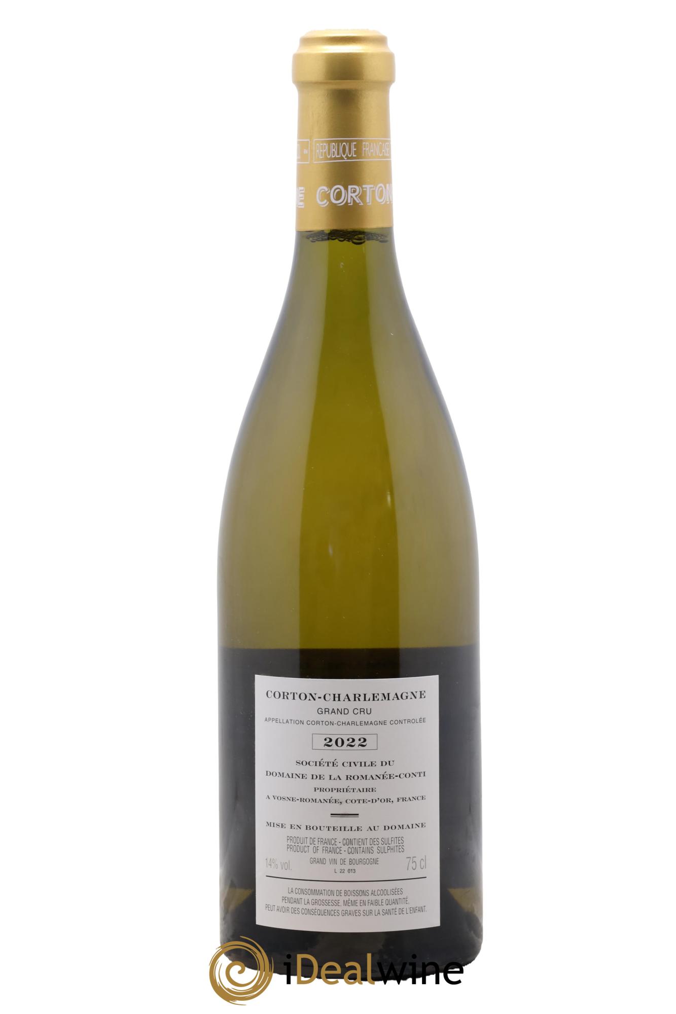 Corton-Charlemagne Grand Cru Domaine de la Romanée-Conti 2022 - Lot de 1 bouteille - 1