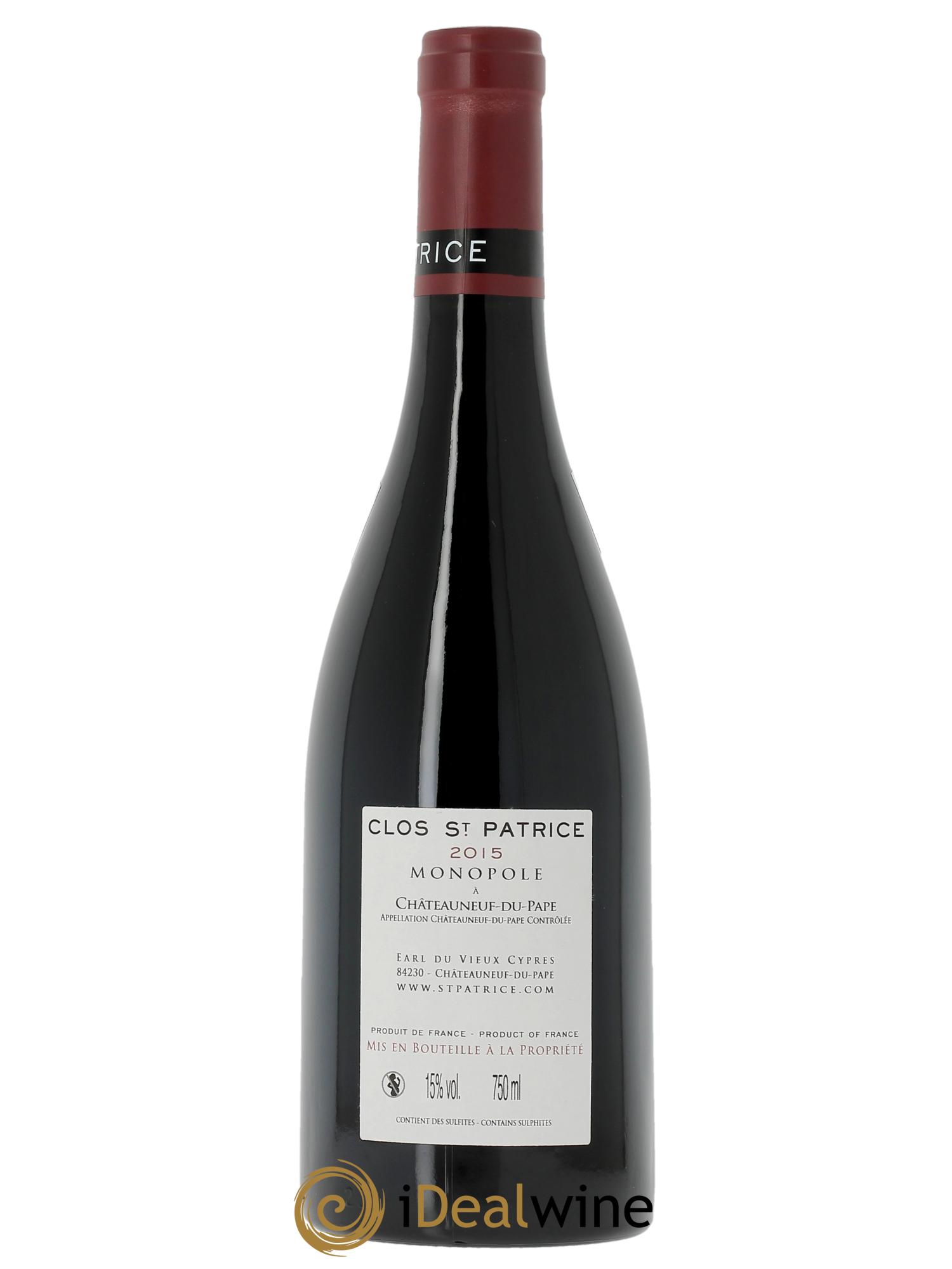 Châteauneuf-du-Pape Clos Saint-Patrice  2015 - Lot de 1 bouteille - 1