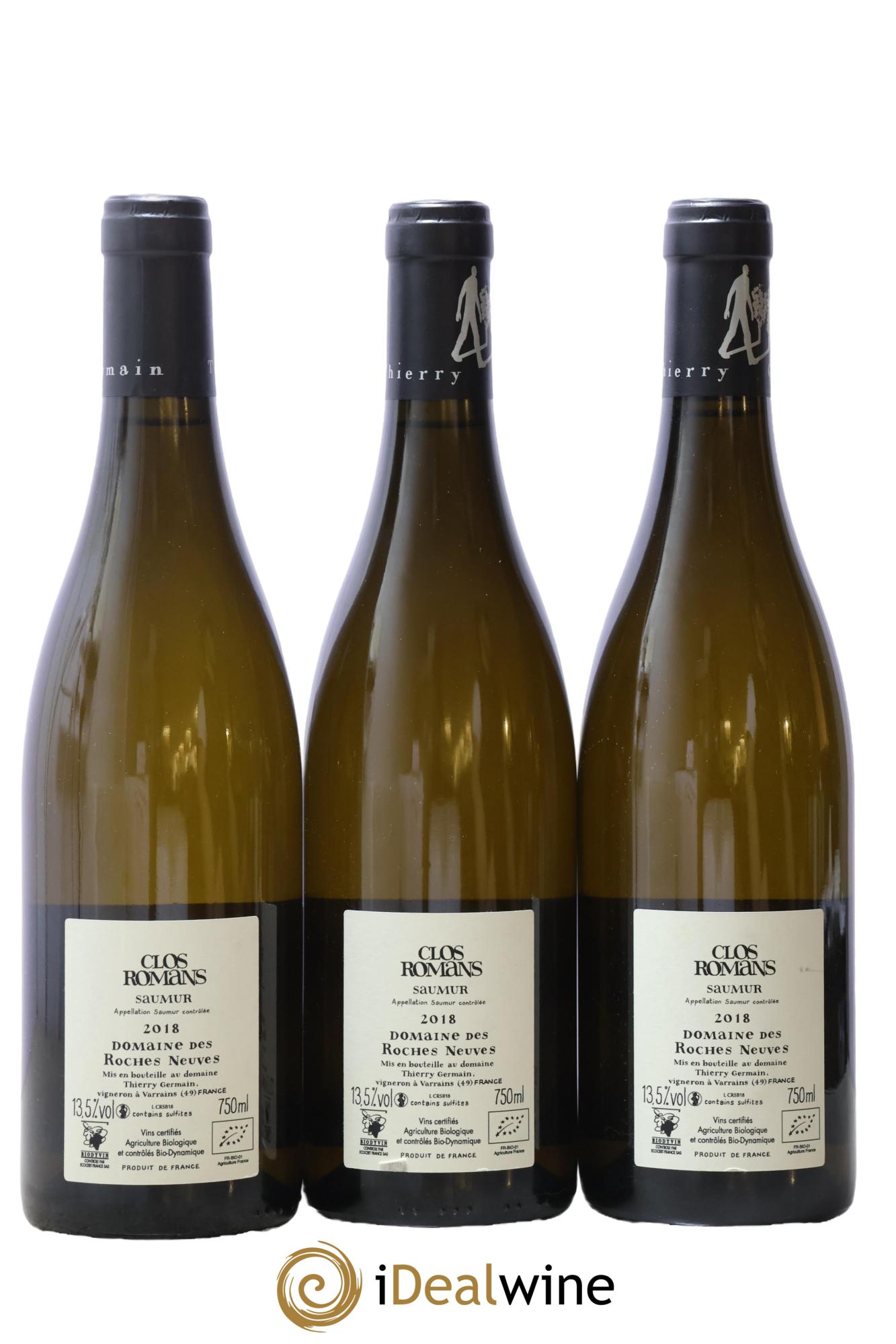 Saumur Clos Romans Domaine des Roches Neuves - Thierry Germain 2018 - Lotto di 3 bottiglie - 1