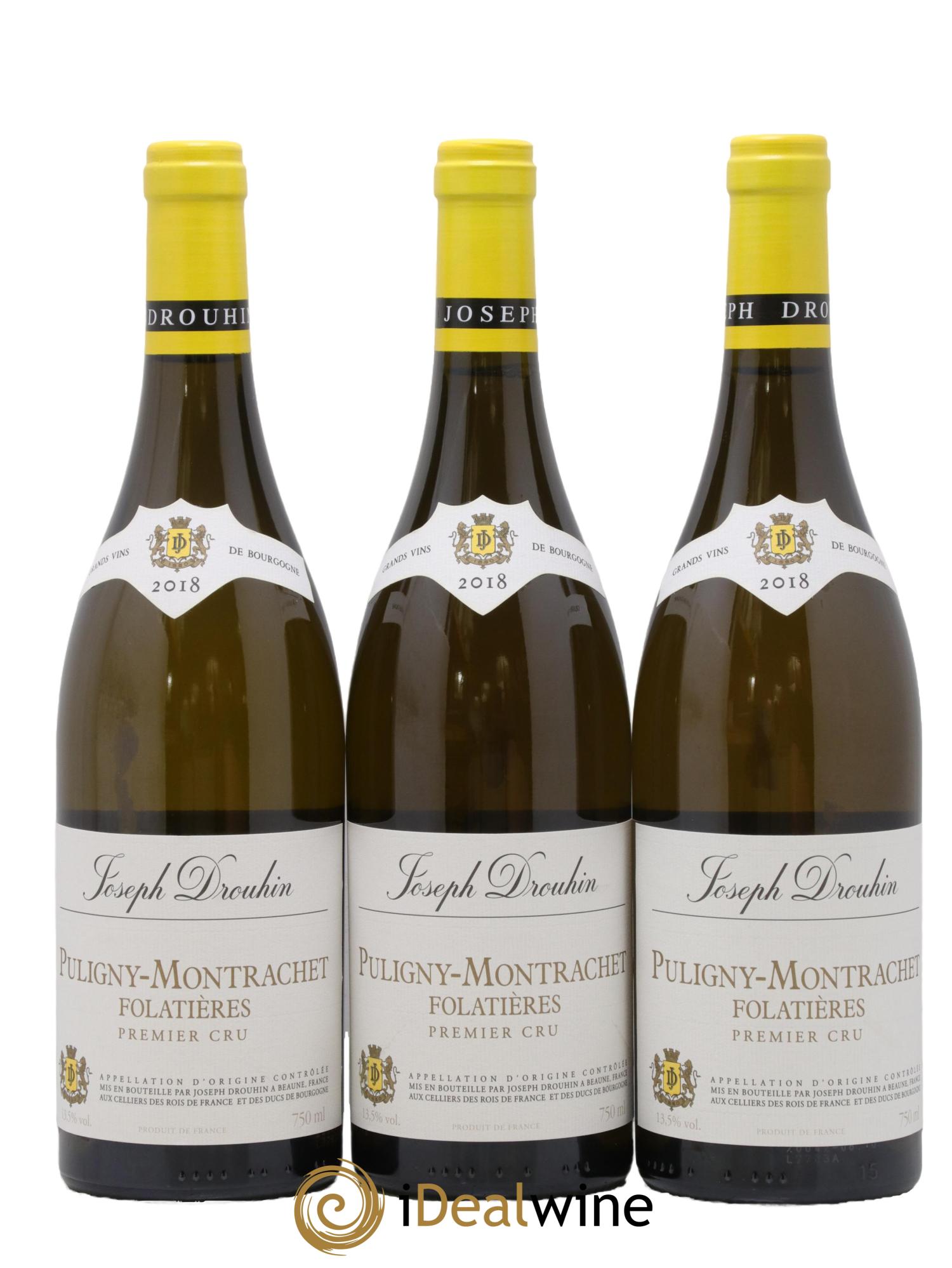 Puligny-Montrachet 1er Cru Folatières Joseph Drouhin 2018 - Lot de 3 bouteilles - 0