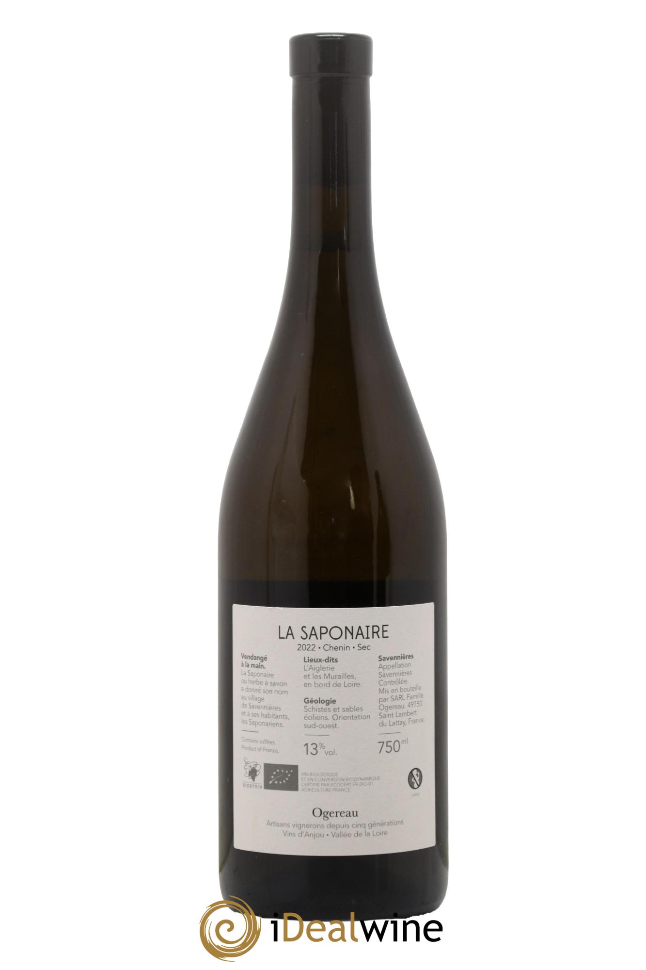 Savennières La Saponaire Domaine Ogereau 2022 - Lot de 1 bouteille - 1