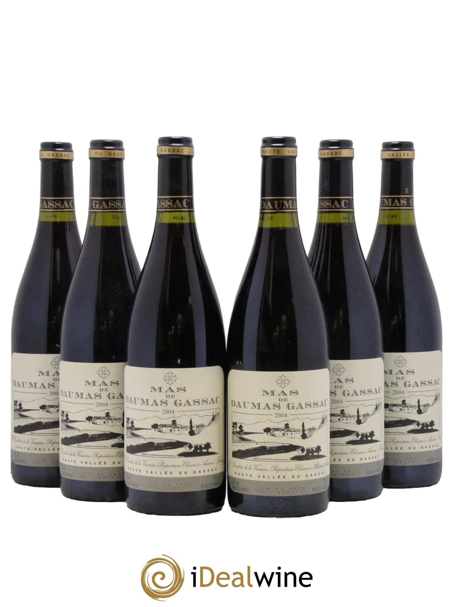 Saint-Guilhem-le-Désert - Cité d'Aniane Mas Daumas Gassac Famille Guibert de La Vaissière 2004 - Lotto di 6 bottiglie - 0