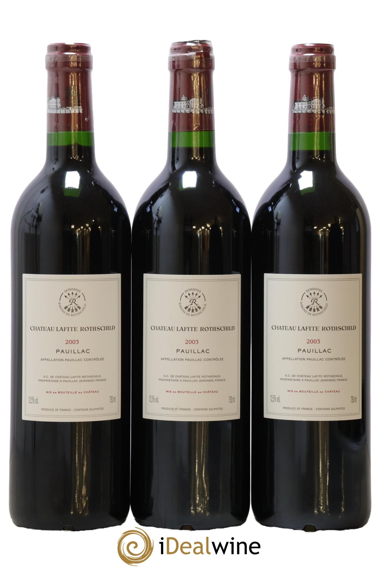 Château Lafite Rothschild 1er Grand Cru Classé 2003 - Lot of 3 bottles - 1