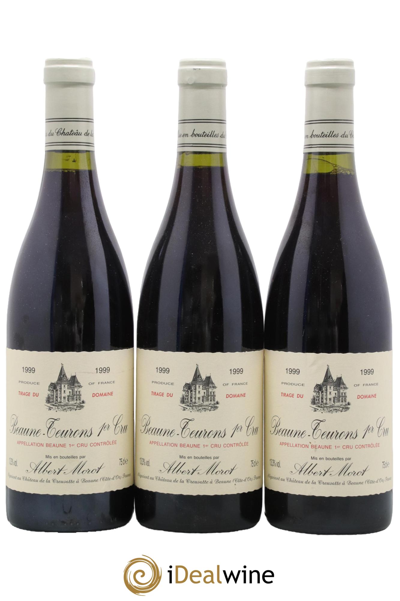 Beaune 1er Cru Les Teurons Domaine Albert Morot 1999 - Lot de 3 bouteilles - 0