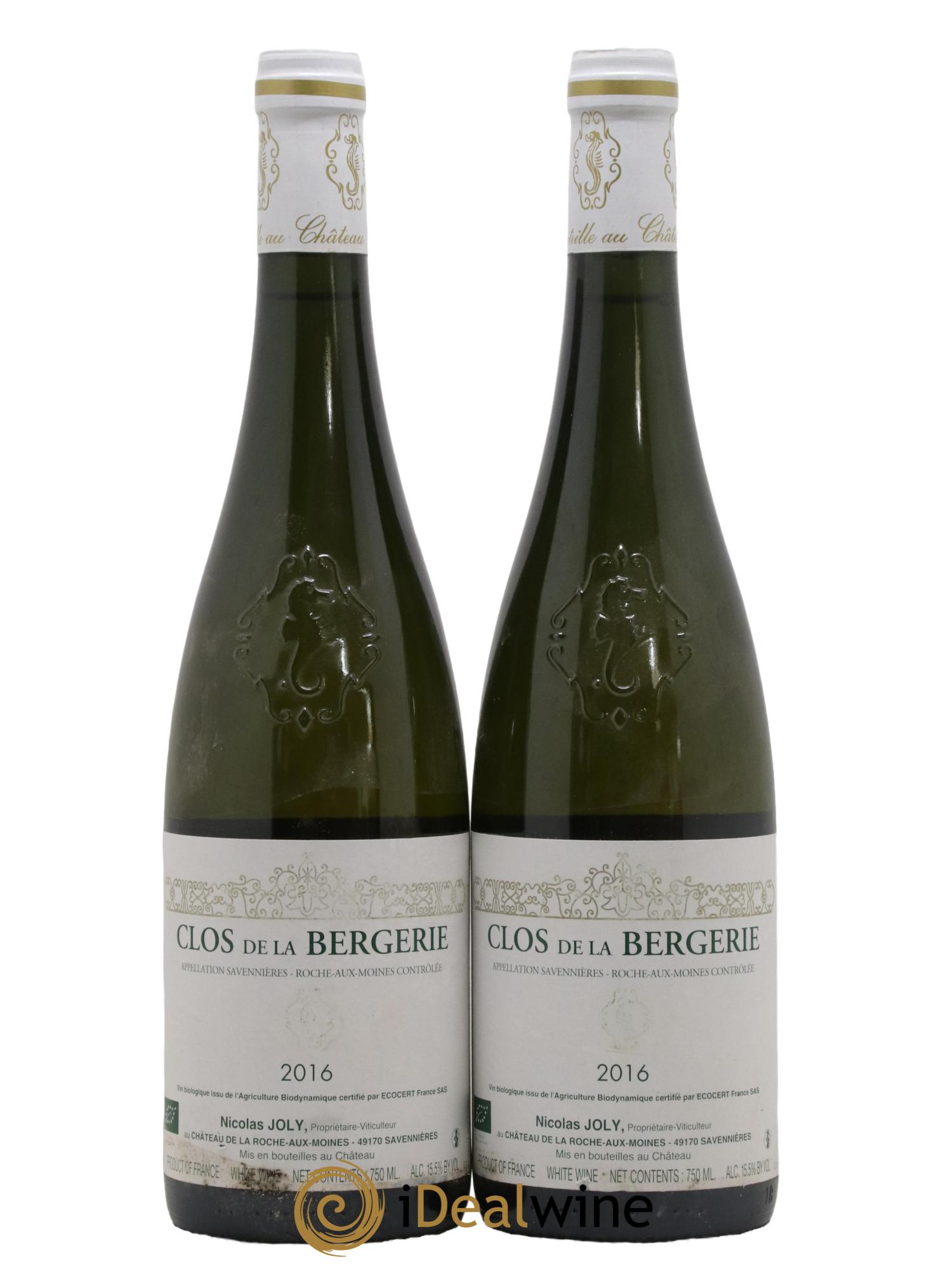 Savennières Roche aux Moines Clos de la Bergerie Vignobles de la Coulée de Serrant - Nicolas Joly 2016 - Lot de 2 bouteilles - 0