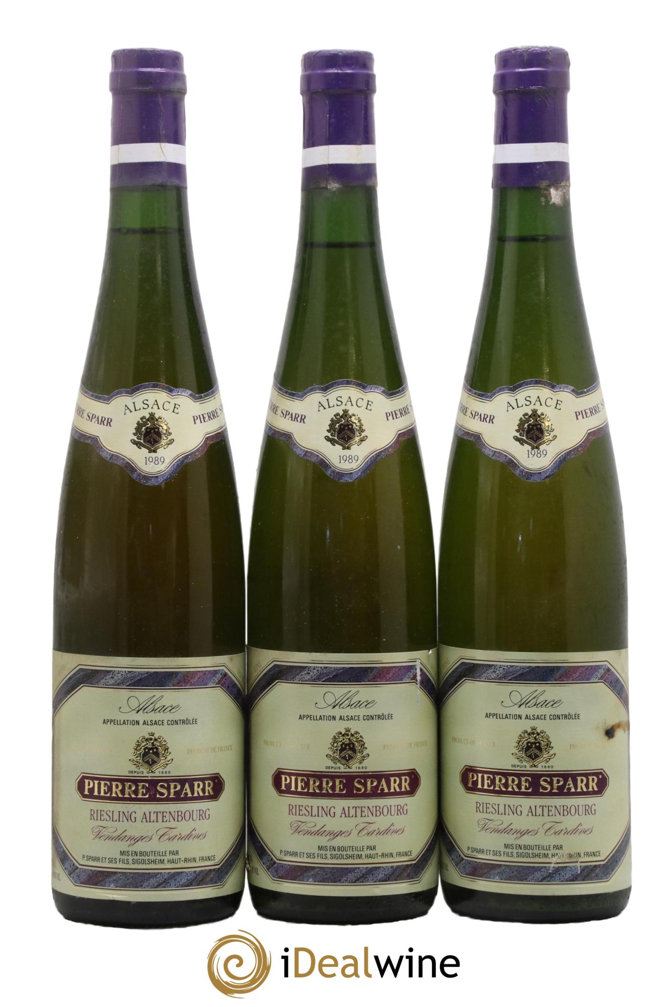 Alsace Riesling Altenbourg Vendanges Tardives Pierre Sparr  1989 - Lot of 3 bottles - 0