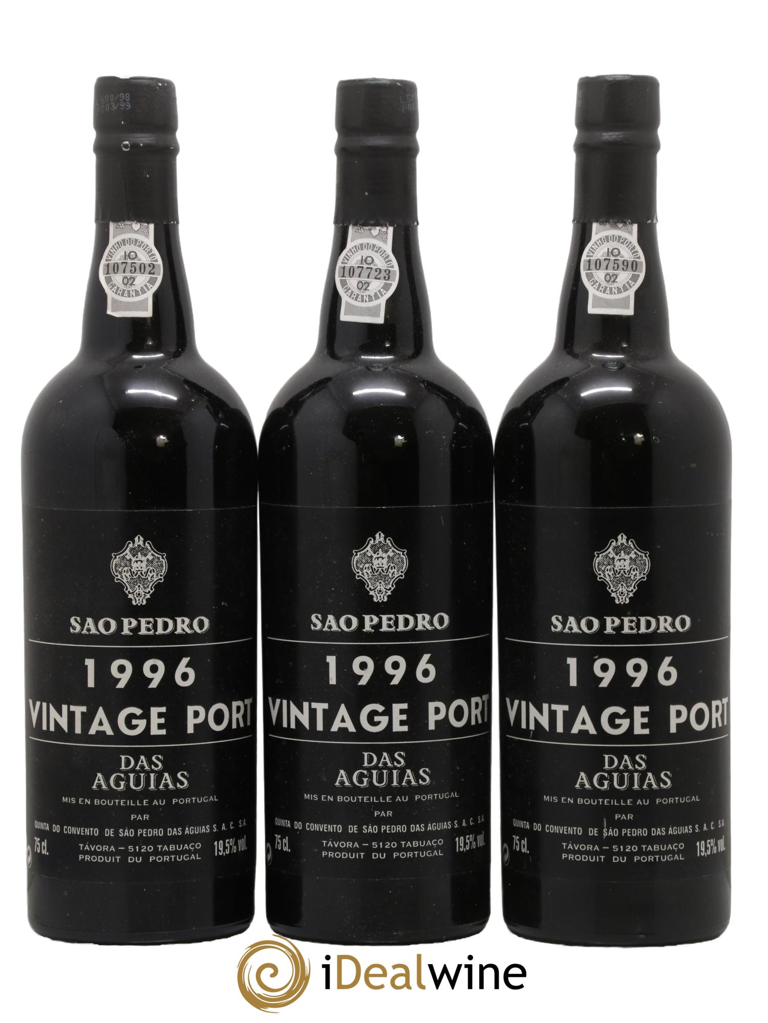 Porto Vintage Das Aguias Sao Pedro 1996 - Lot de 3 bouteilles - 0