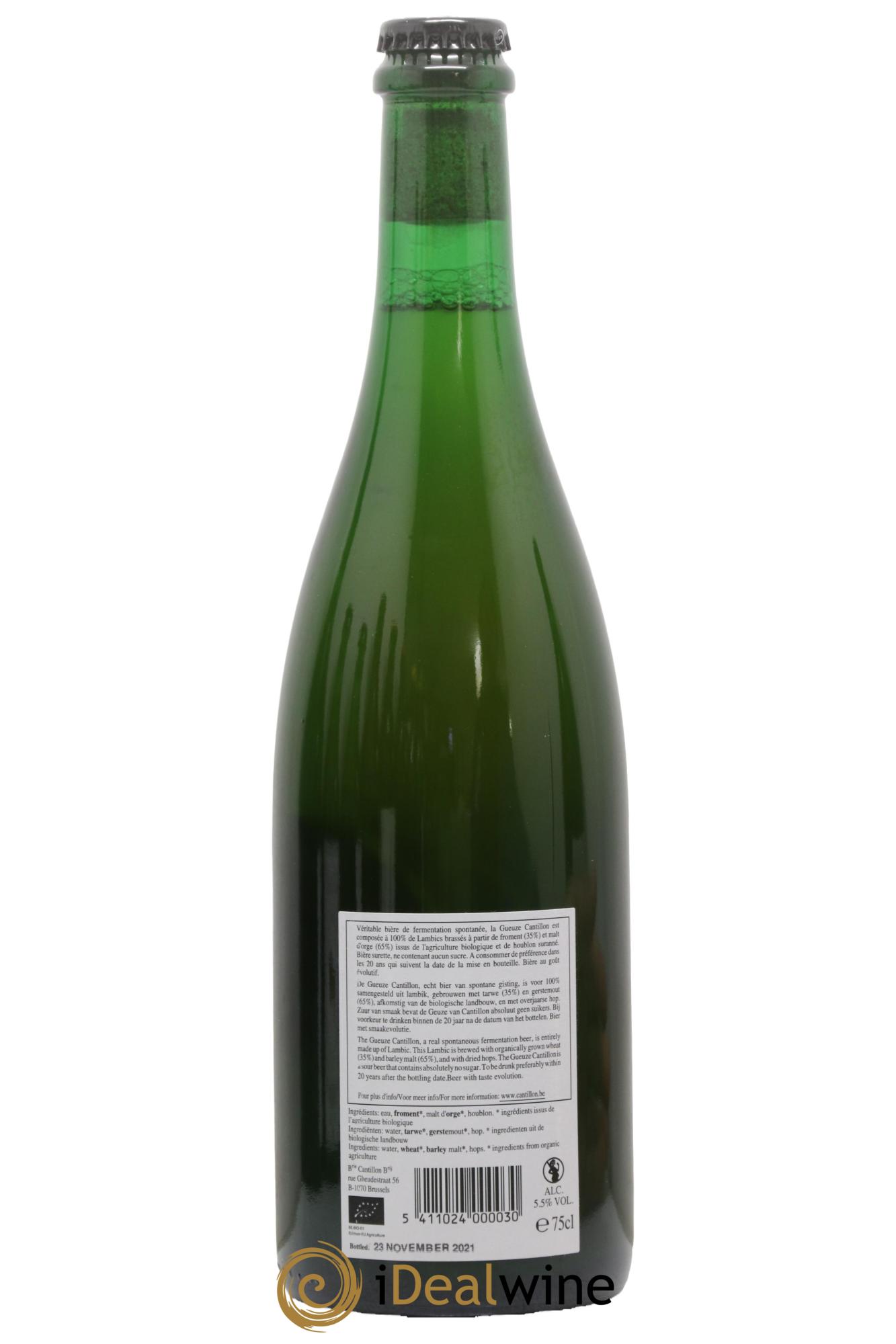 Bière Lambic Bio New Label Gueuze Cantillon (bottled 2021) - Lot de 1 bouteille - 1