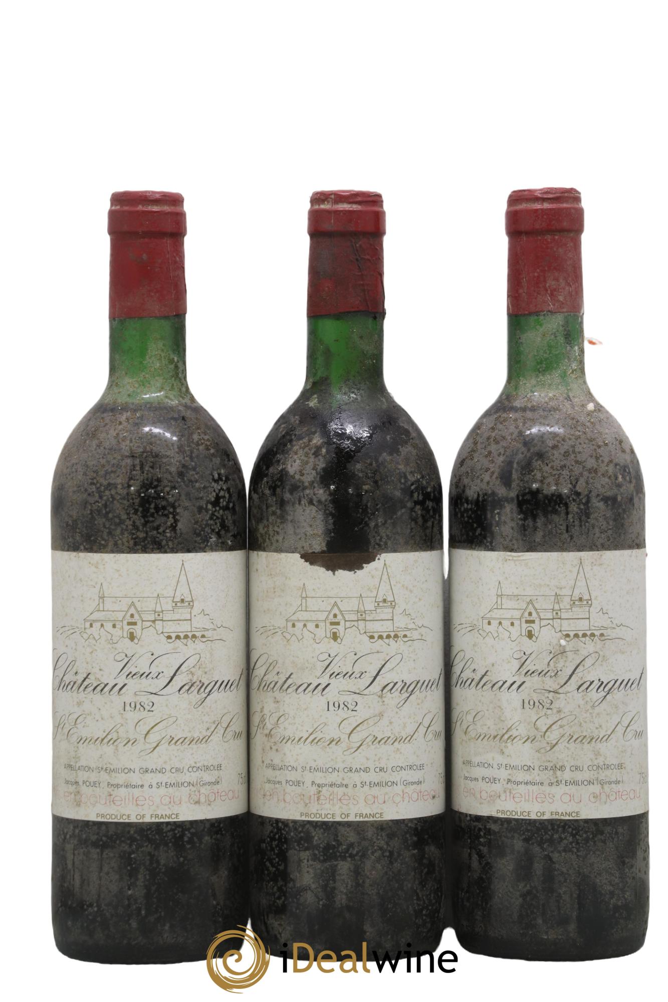 Saint-Émilion Grand Cru Vieux Château Larguet 1982 - Lot de 3 bouteilles - 0
