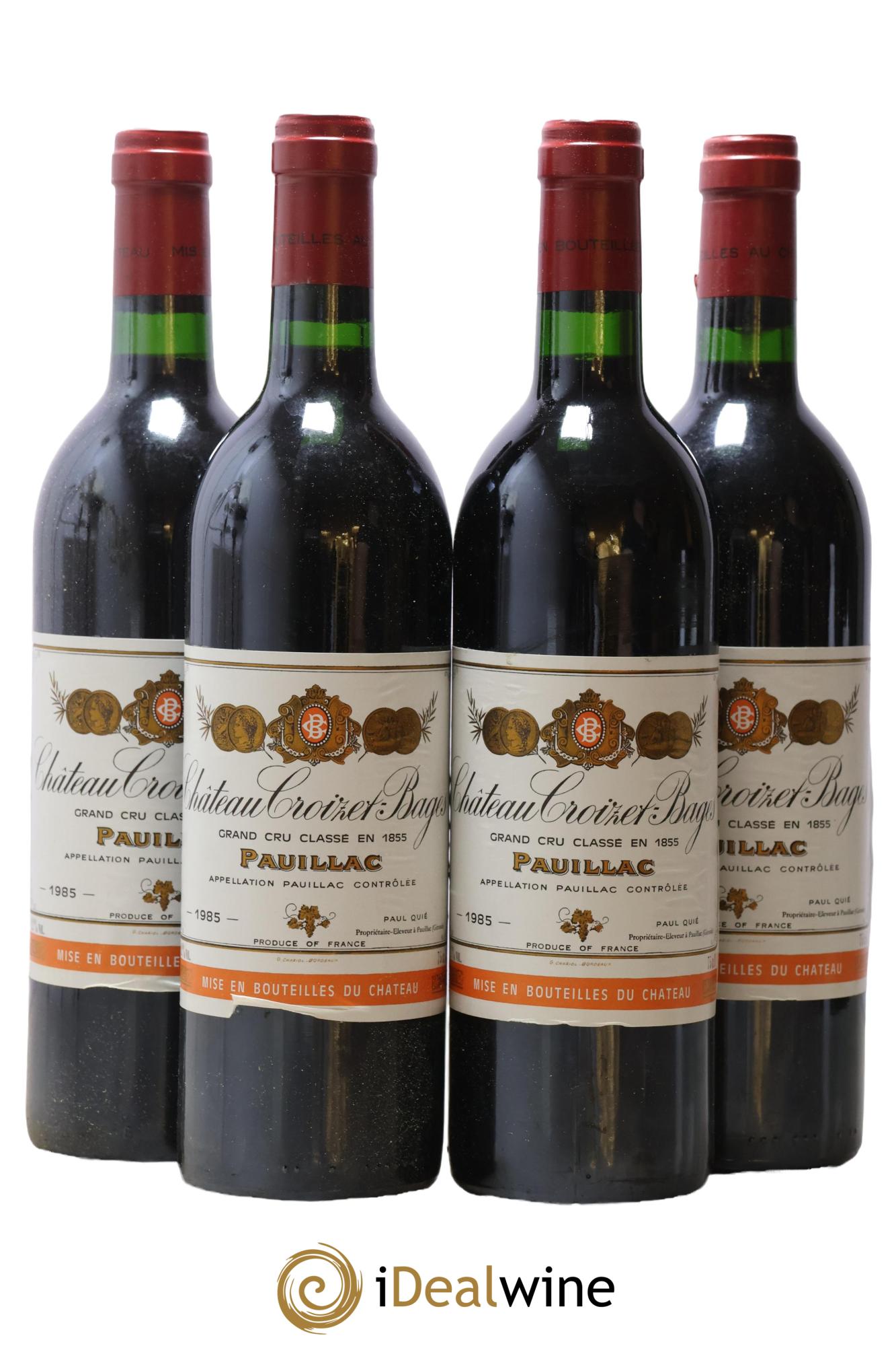Château Croizet Bages 5ème Grand Cru Classé 1985 - Posten von 4 Flaschen - 0