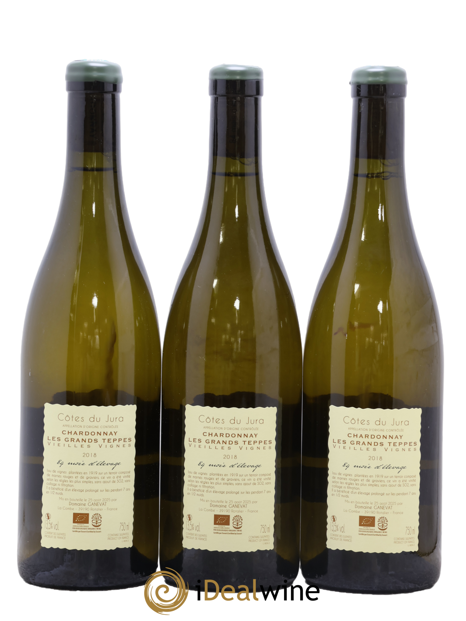 Côtes du Jura Chardonnay Les Grands Teppes Vieilles Vignes 84 Mois D'Elevage Jean-François Ganevat (Domaine) 2018 - Lot of 3 bottles - 1