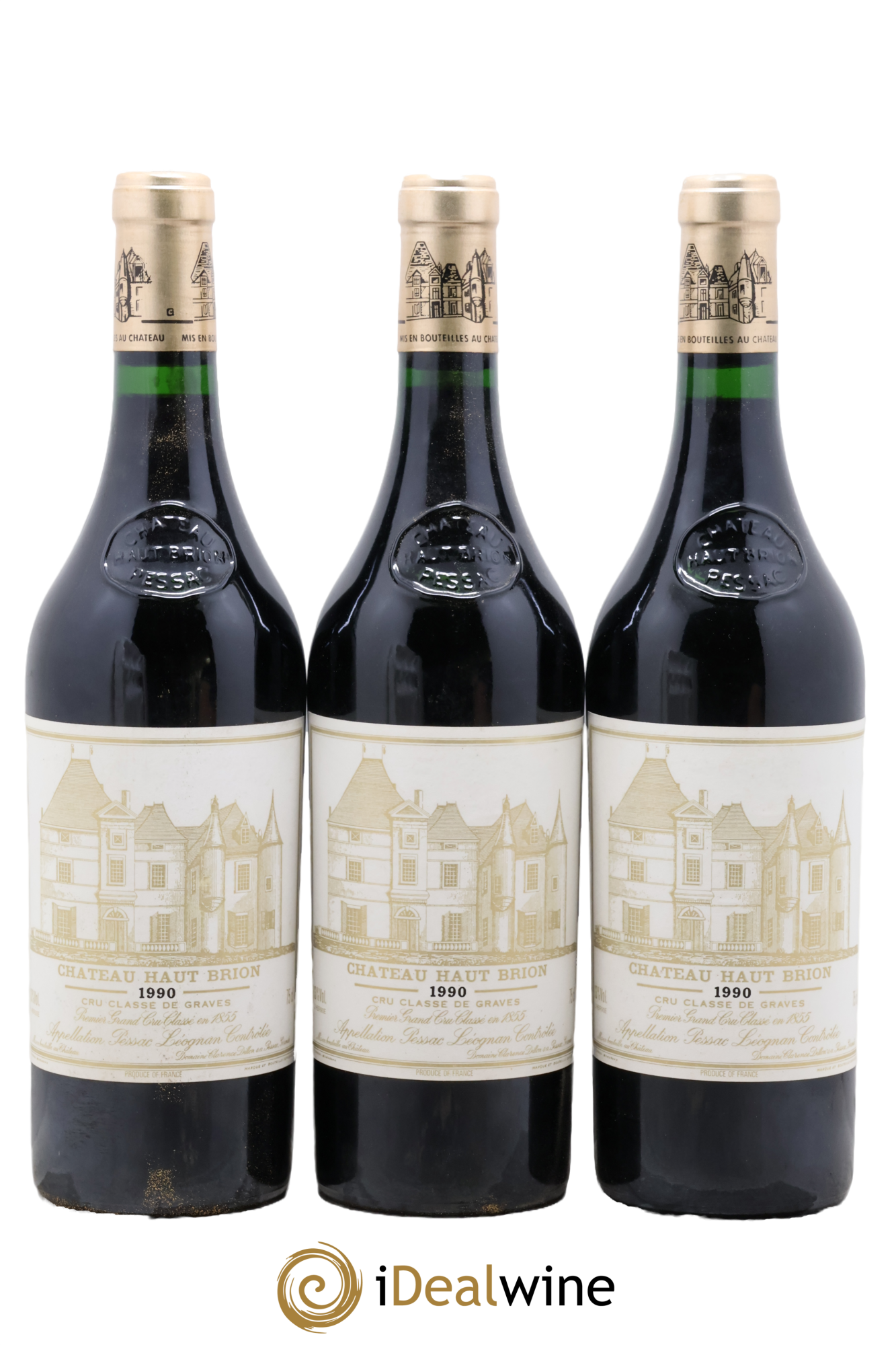 Château Haut Brion 1er Grand Cru Classé 1990 - Lot de 3 bouteilles - 0