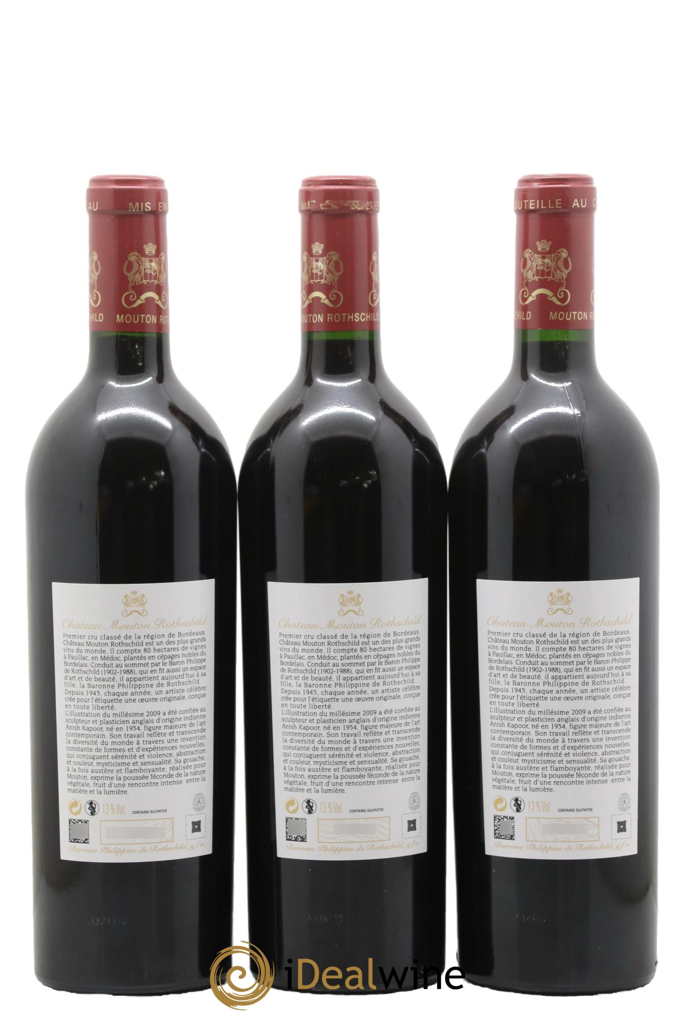 Château Mouton Rothschild 1er Grand Cru Classé 2009 - Lotto di 3 bottiglie - 1