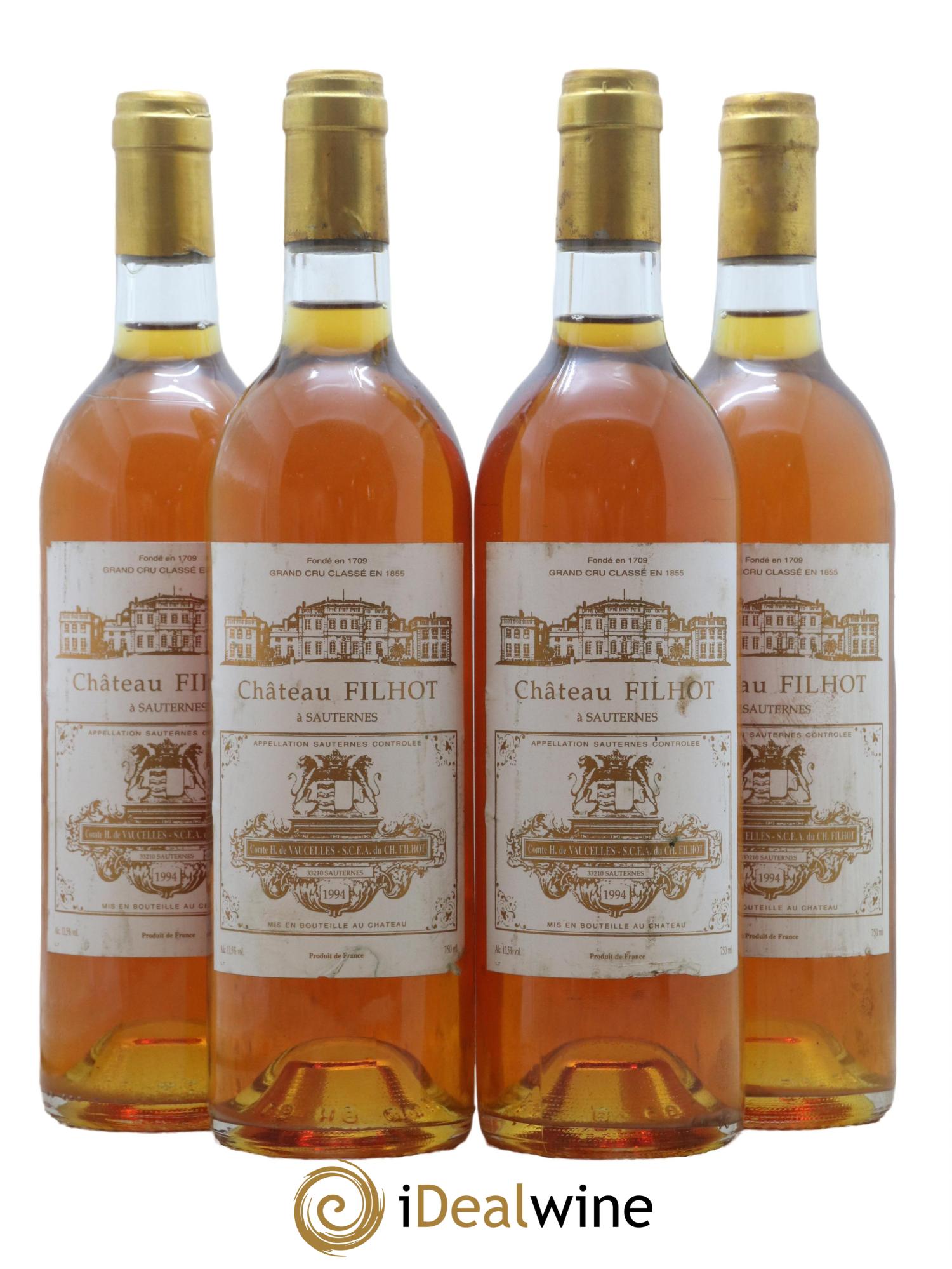 Château Filhot 2ème Grand Cru Classé 1994 - Lotto di 4 bottiglie - 0