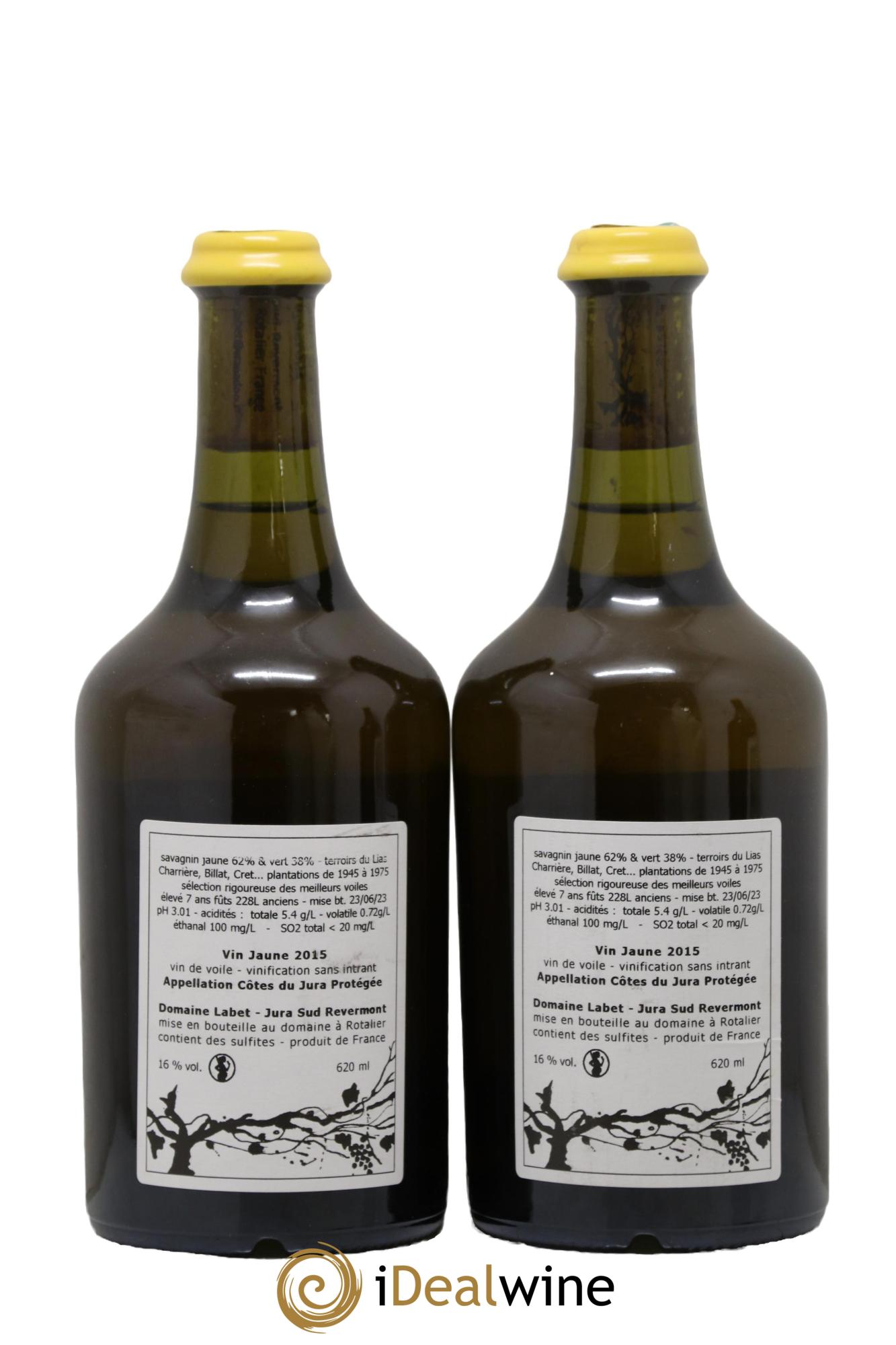 Côtes du Jura Vin Jaune Romain - Julien - Charline Labet 2015 - Lotto di 2 clavelin - 1