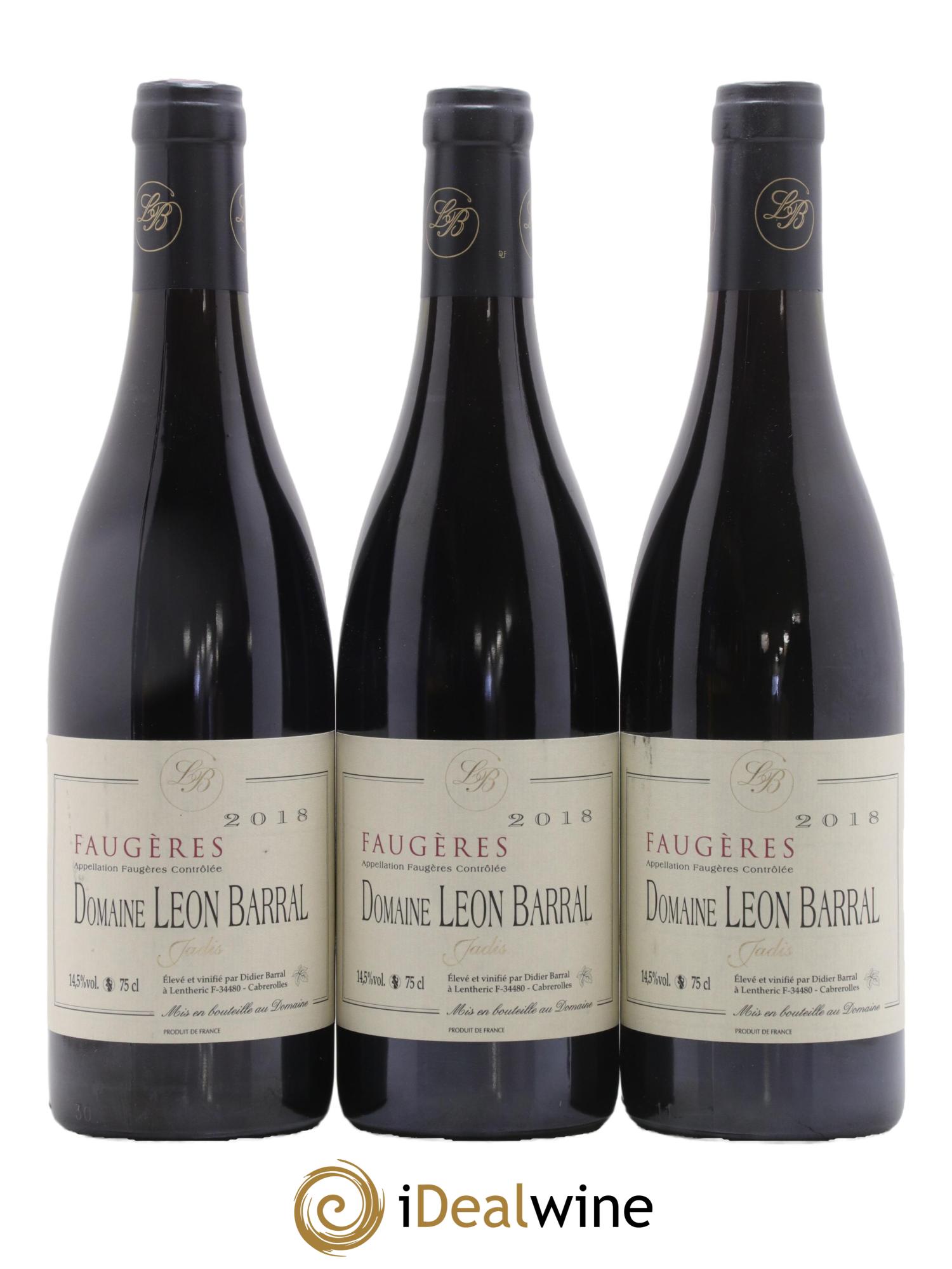 Faugères Jadis Domaine Léon Barral 2018 - Lotto di 3 bottiglie - 0