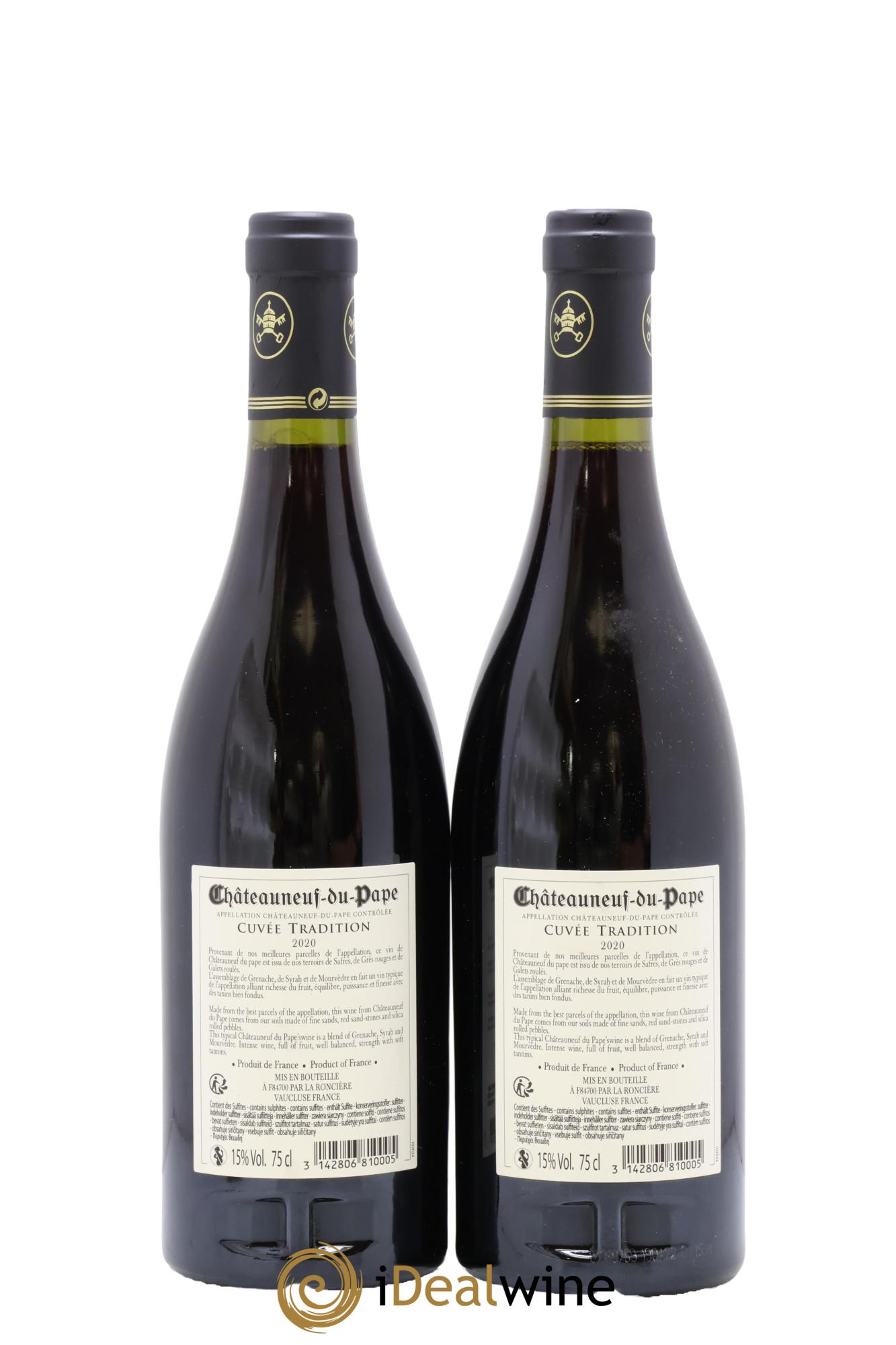 Châteauneuf-du-Pape Cuvée Tradition Domaine De La Roncière 2020 - Lot de 2 bouteilles - 1