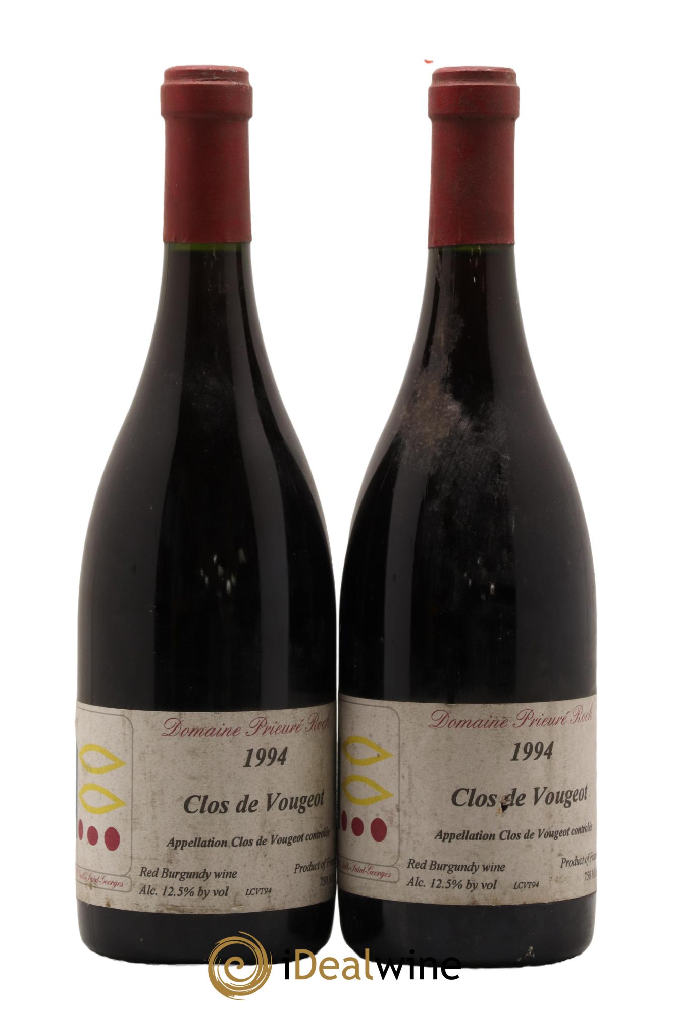 Clos de Vougeot Grand Cru Prieuré Roch 1994 - Lot de 2 bouteilles - 0