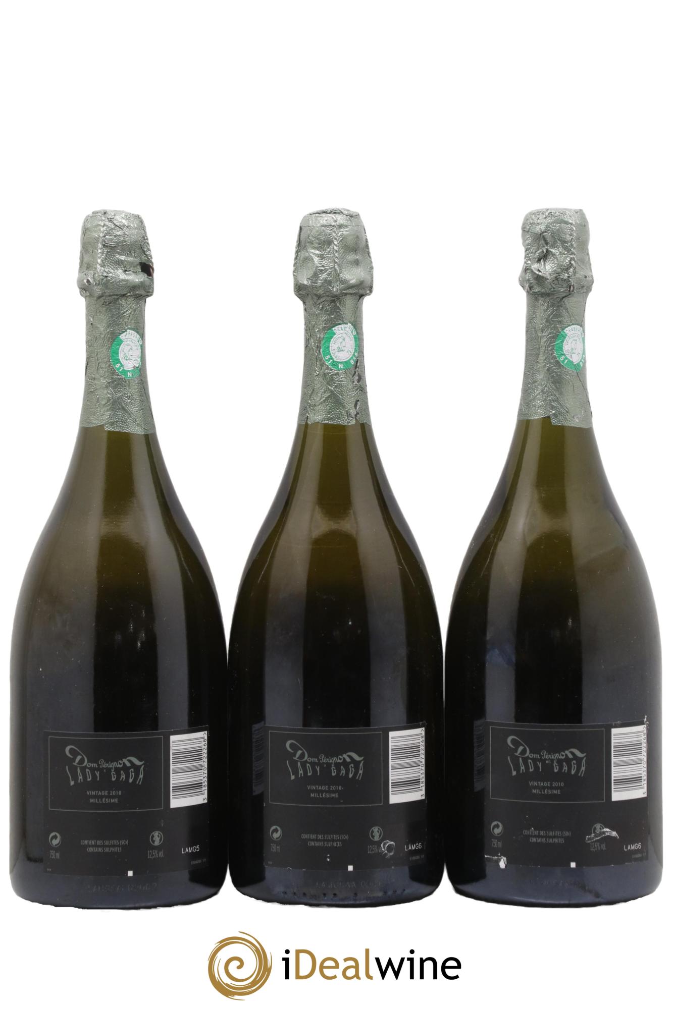 Vintage Edition Limitée Lady Gaga  Dom Pérignon 2010 - Lot of 3 bottles - 1