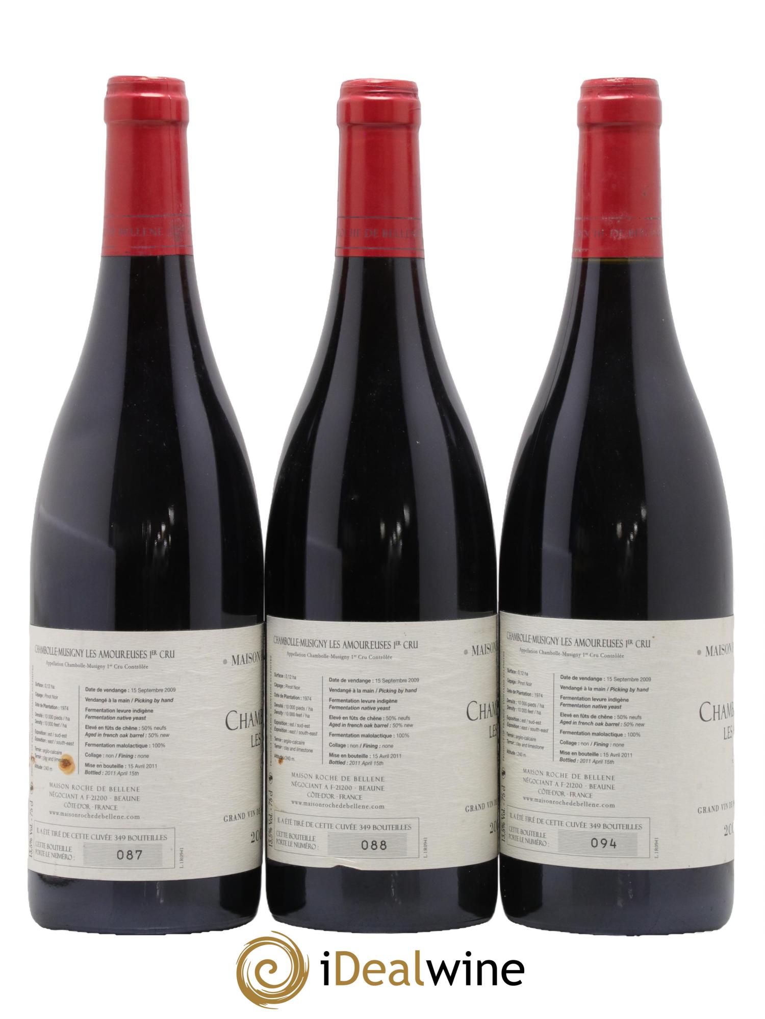 Chambolle-Musigny 1er Cru Les Amoureuses Maison Roche de Bellene 2009 - Lotto di 3 bottiglie - 1