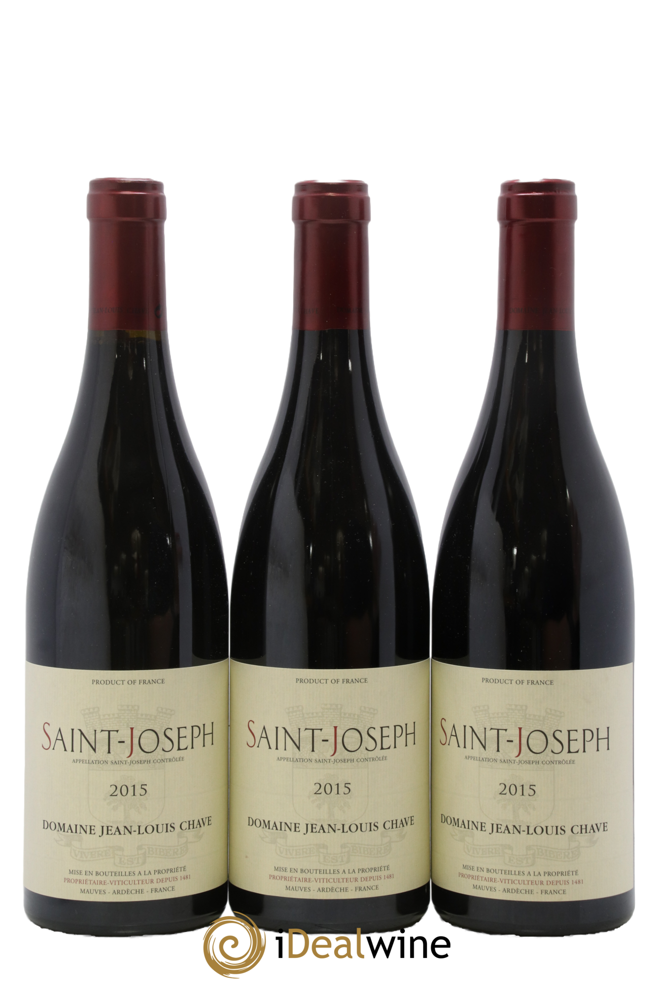 Saint-Joseph Jean-Louis Chave 2015 - Lot of 3 bottles - 0