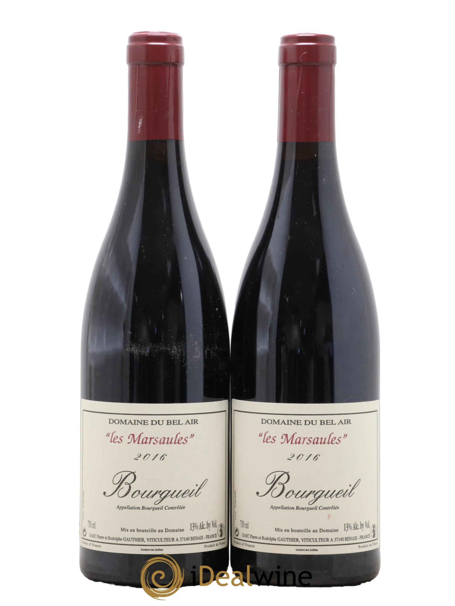 Bourgueil Marsaules Domaine du Bel Air 2016 - Lot de 2 bouteilles - 0