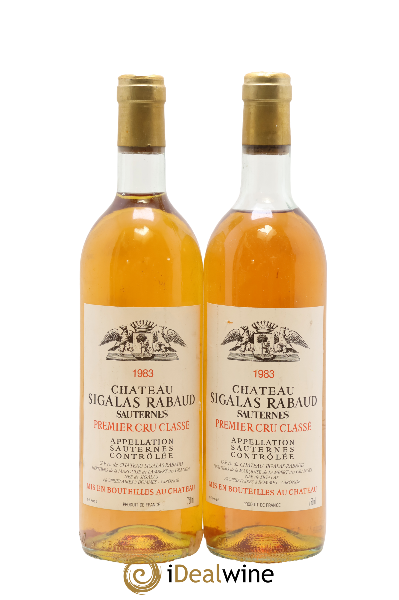 Château Sigalas Rabaud 1er Grand Cru Classé 1983 - Lot de 2 bouteilles - 0