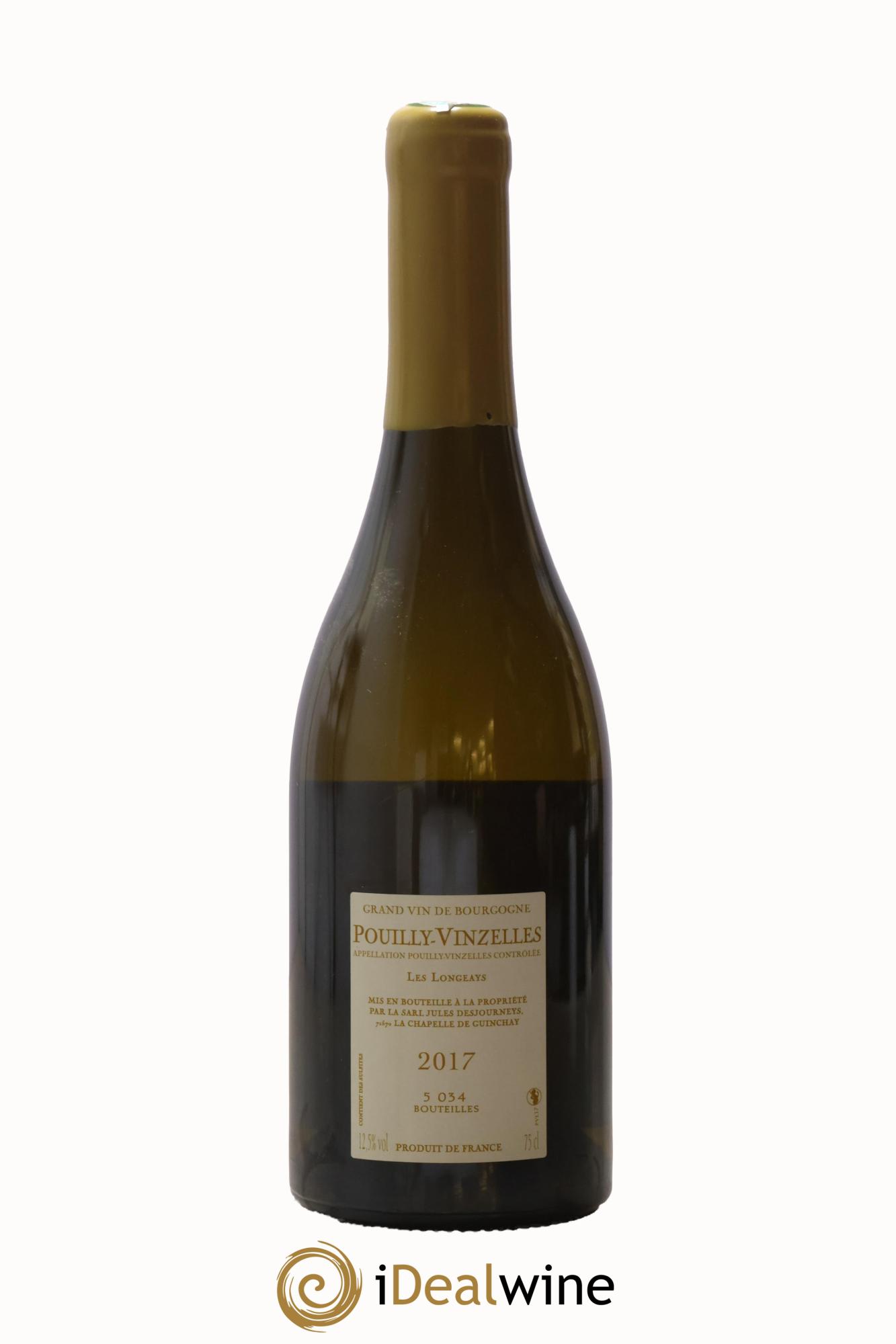 Pouilly-Vinzelles Les Longeays Jules Desjourneys 2017 - Lot de 1 bouteille - 1