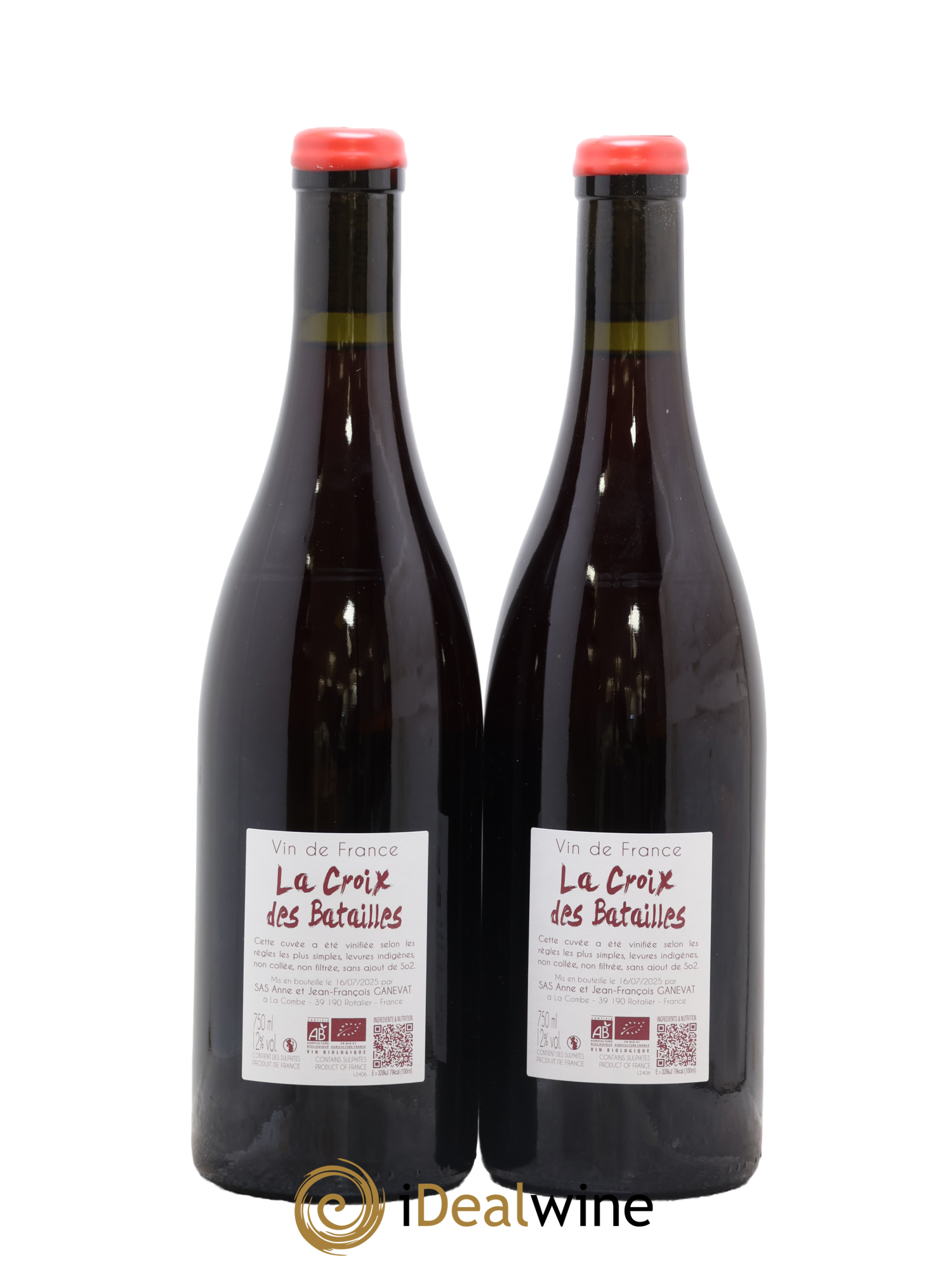 Vin de France La Croix des Batailles Anne et Jean François Ganevat 2024 - Lot of 2 bottles - 1