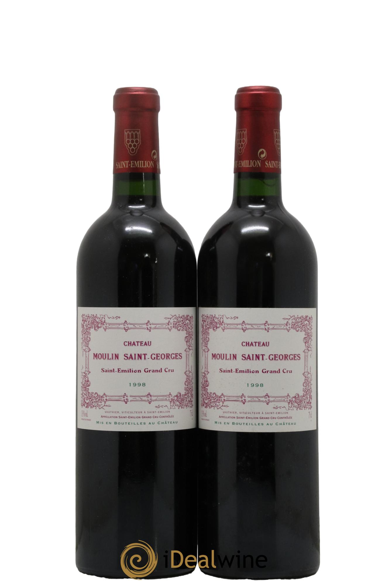 Château Moulin Saint Georges  1998 - Lot de 2 bouteilles - 0