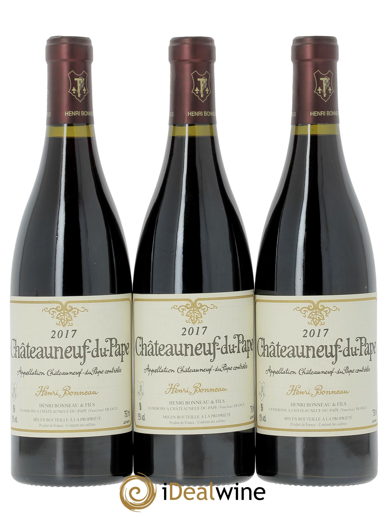 Châteauneuf-du-Pape Henri Bonneau Henri Bonneau & Fils 2017 - Lot de 3 bouteilles - 0
