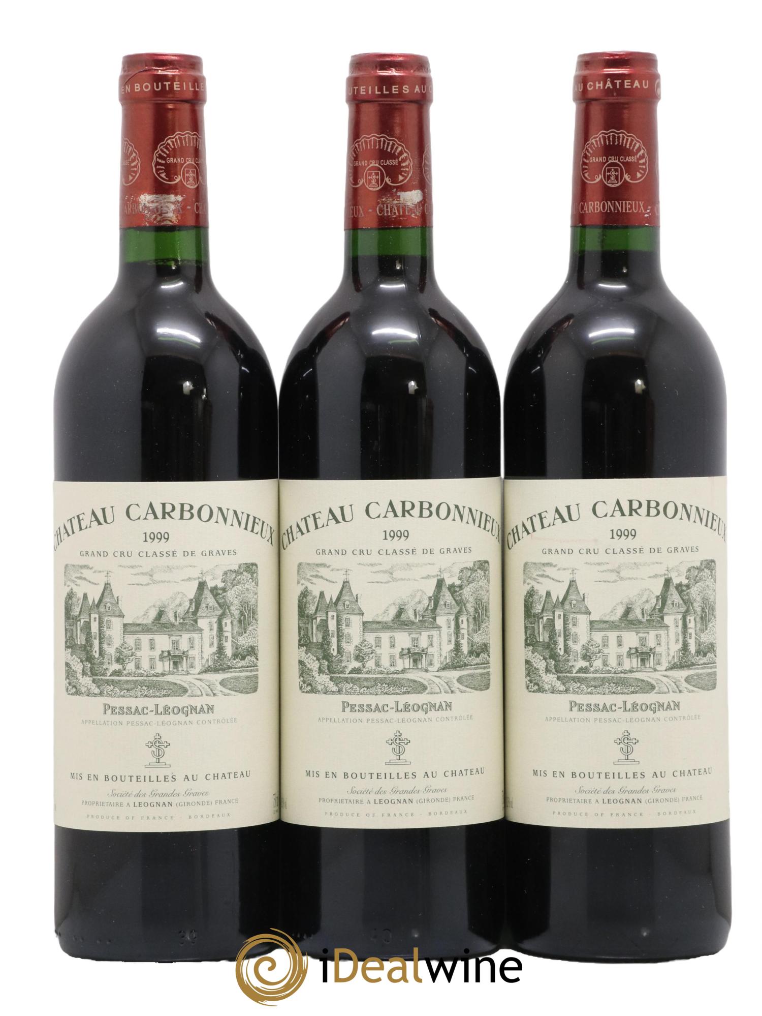 Château Carbonnieux Cru Classé de Graves 1999 - Lot de 3 bouteilles - 0