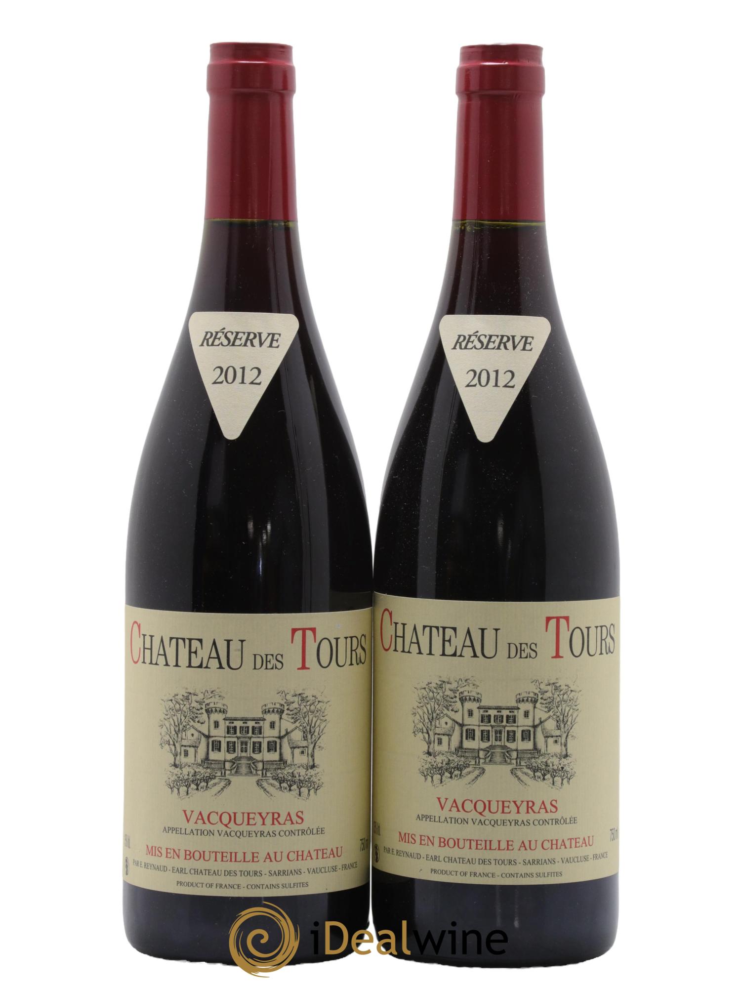 Vacqueyras Château des Tours Emmanuel Reynaud 2012 - Lot de 2 bouteilles - 0