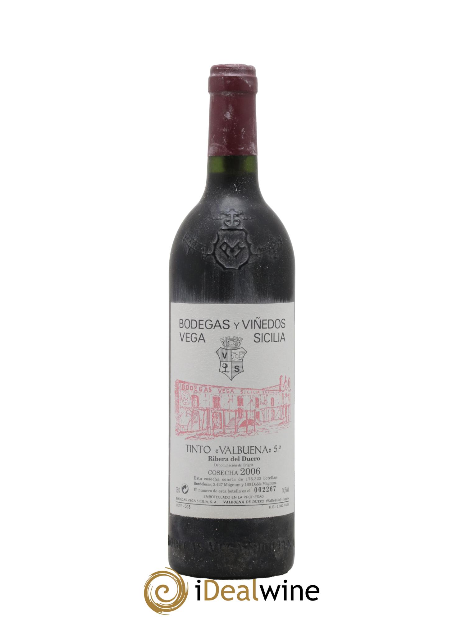 Ribera Del Duero DO Vega Sicilia Valbuena 5 ano Famille Alvarez 2006 - Lot de 1 bouteille - 0