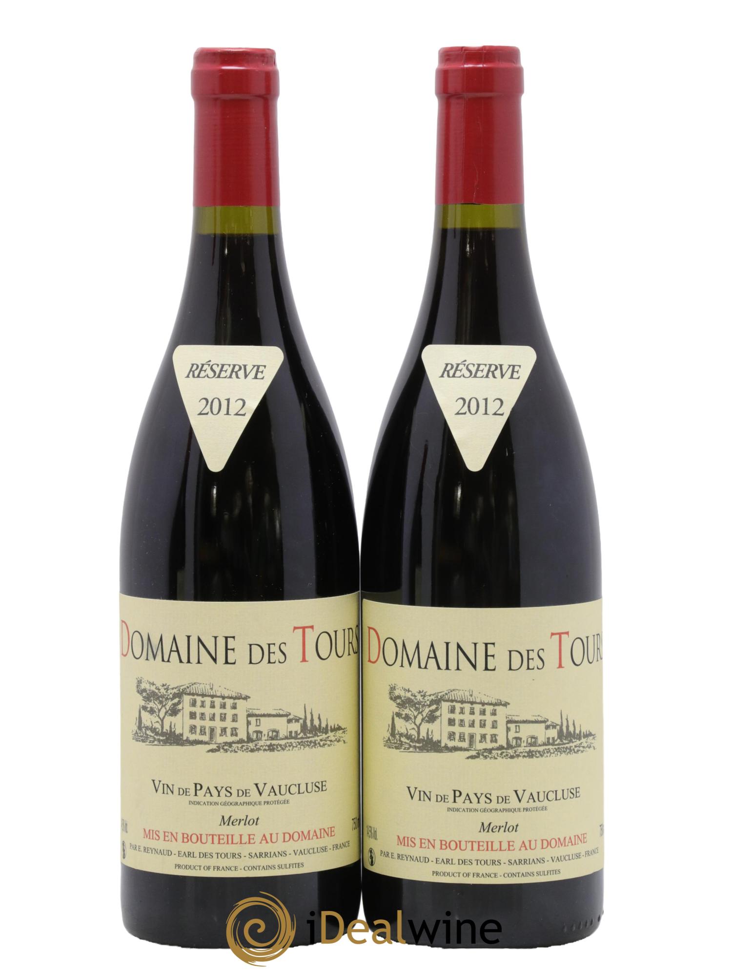 Vaucluse Domaine des Tours Merlot Emmanuel Reynaud 2012 - Posten von 2 Flaschen - 0