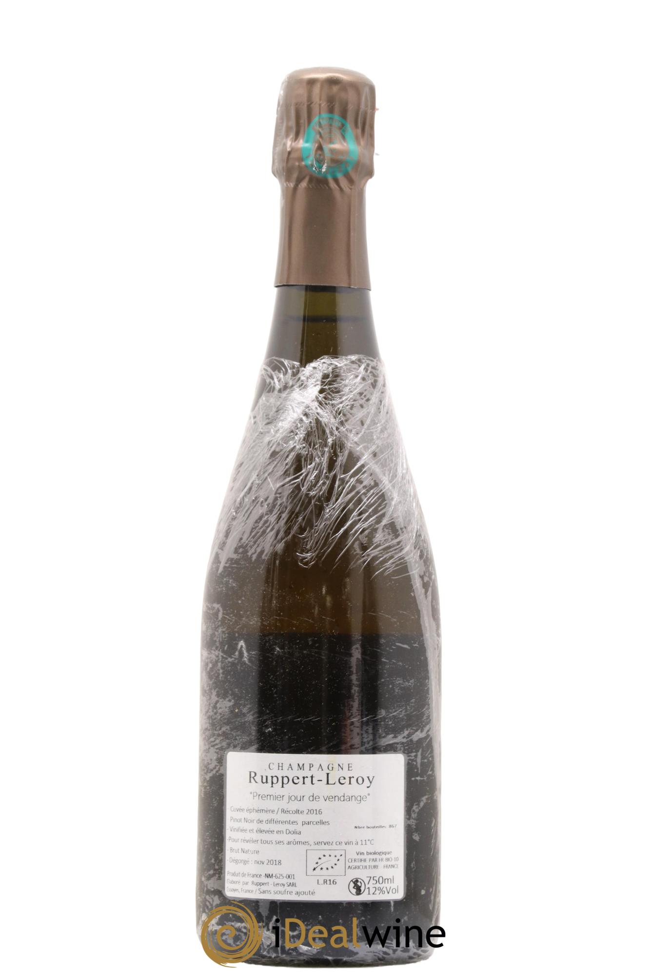 1er Jour de Vendanges Brut Nature Ruppert-Leroy 2016 - Lot de 1 bouteille - 1