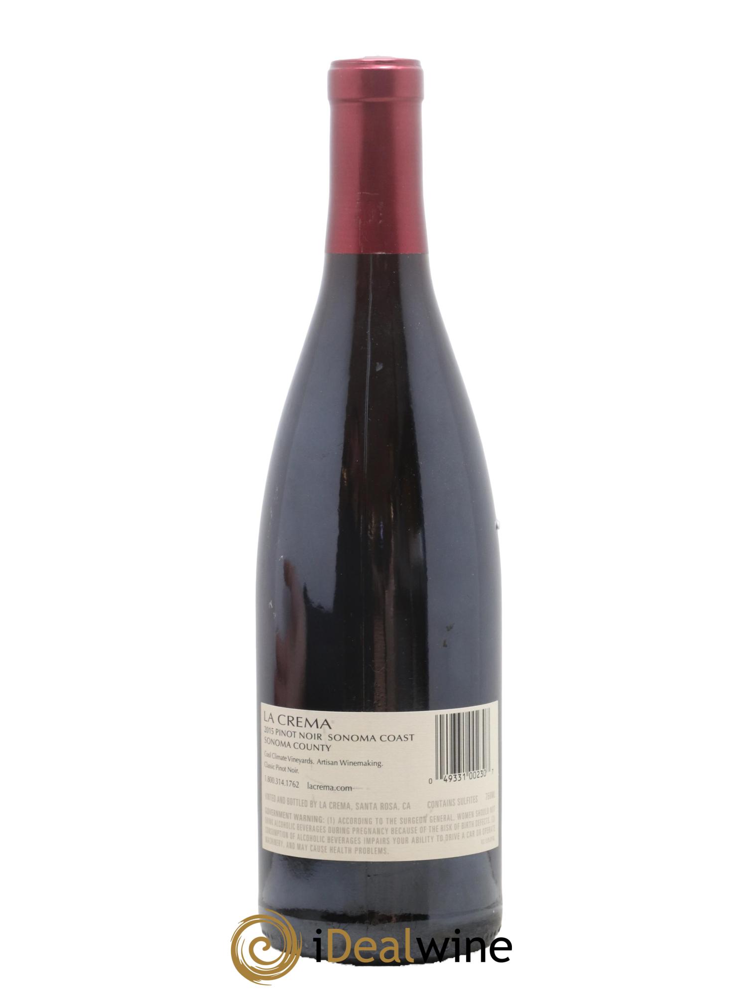 USA La Crema Sonoma Coast Pinot Noir 2015 - Lot de 1 bouteille - 1