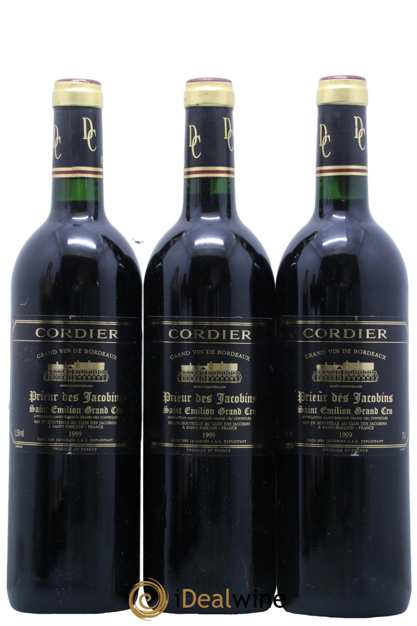 Saint-Émilion Grand Cru Prieur des Jacobins 1999 - Lot de 3 bouteilles - 0