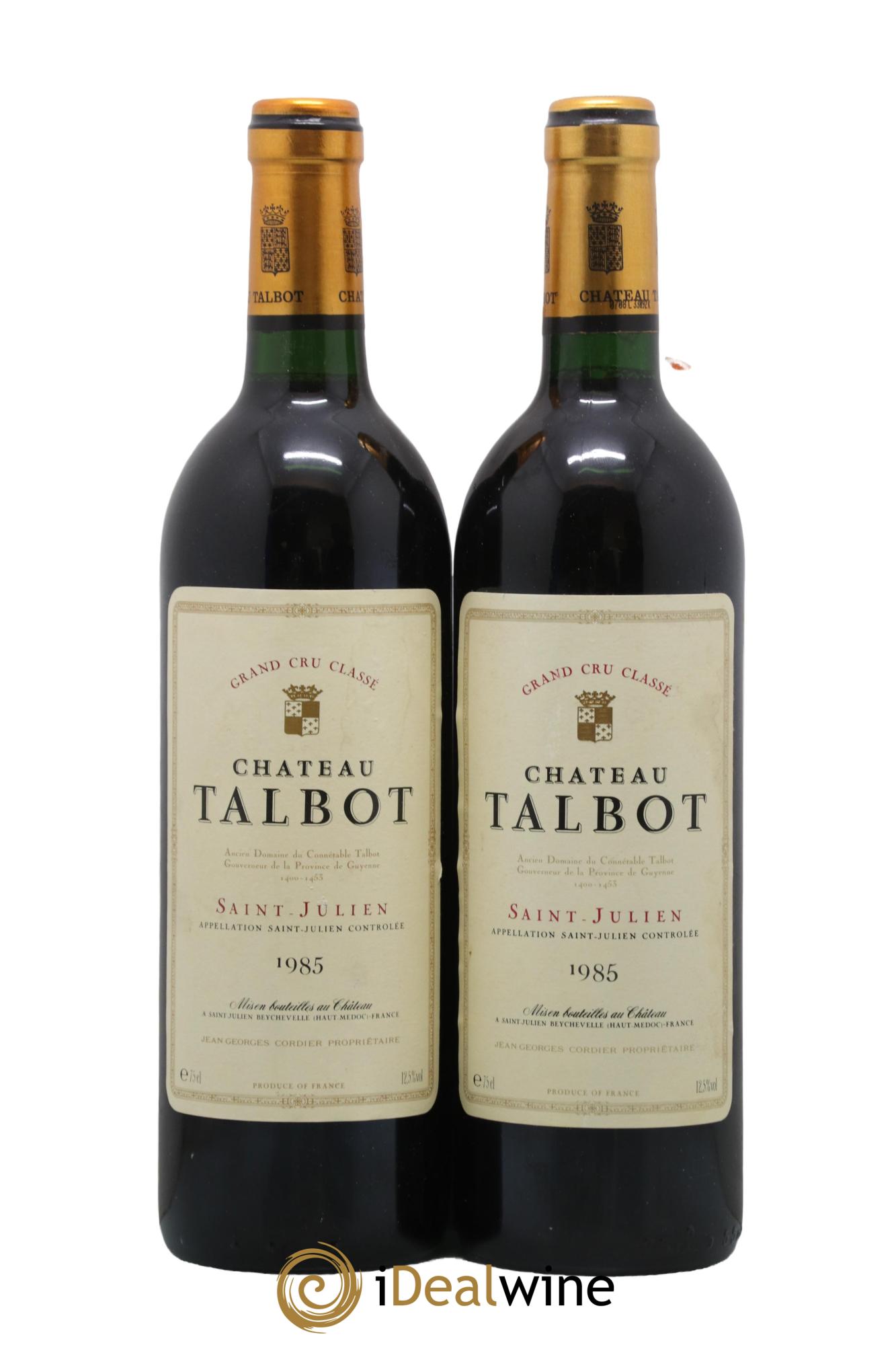 Château Talbot 4ème Grand Cru Classé 1985 - Lot de 2 bouteilles - 0