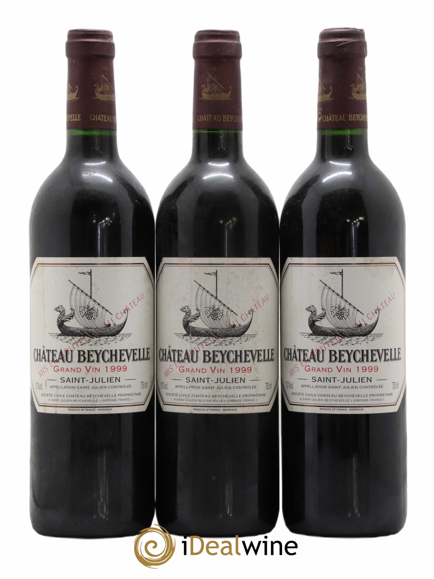 Château Beychevelle 4ème Grand Cru Classé 1999 - Lot de 3 bouteilles - 0