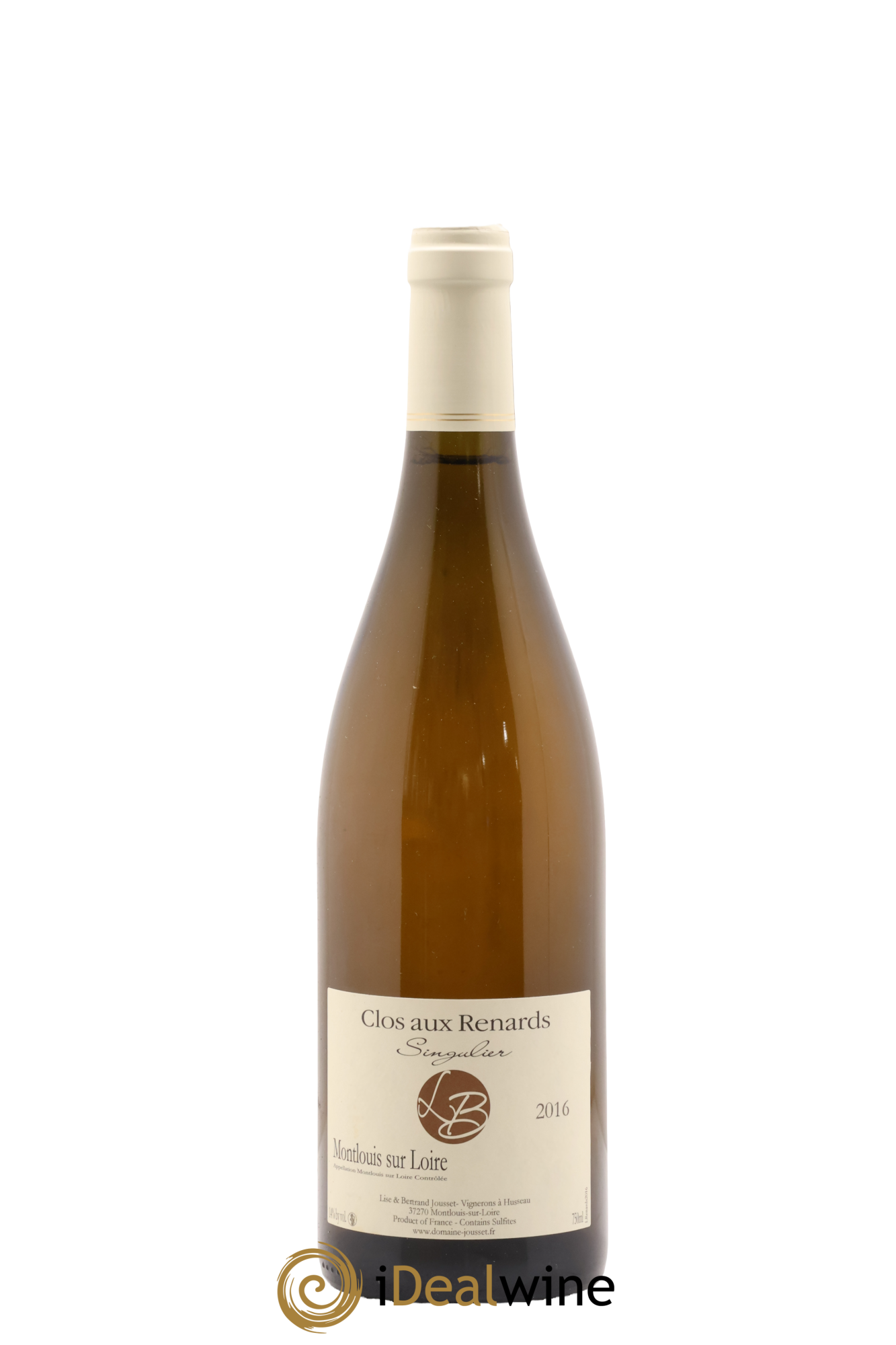 Montlouis-sur-Loire Clos aux Renards Singulier Lise et Bertrand Jousset 2016 - Lot of 1 bottle - 0