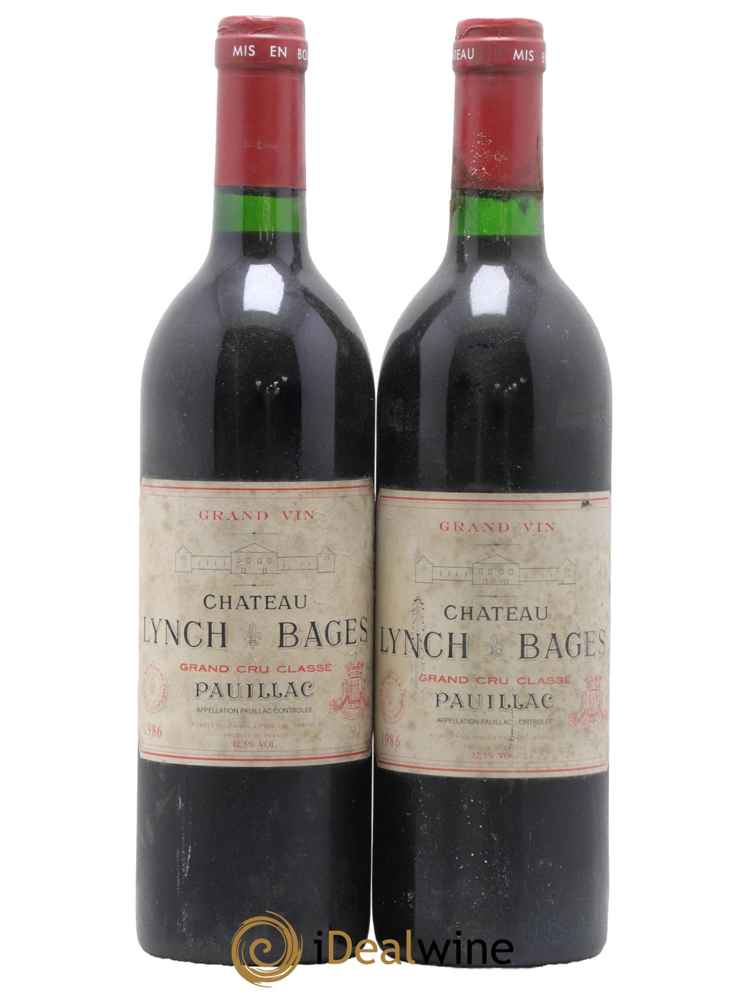 Château Lynch Bages 5ème Grand Cru Classé 1986 - Lot de 2 bouteilles - 0